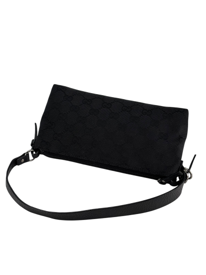 GUCCI - Black GG Canvas Shoulder Bag 