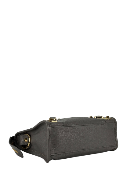 BALENCIAGA - Grey Calfskin Classic City Mini 2way Bag Gold Hardware