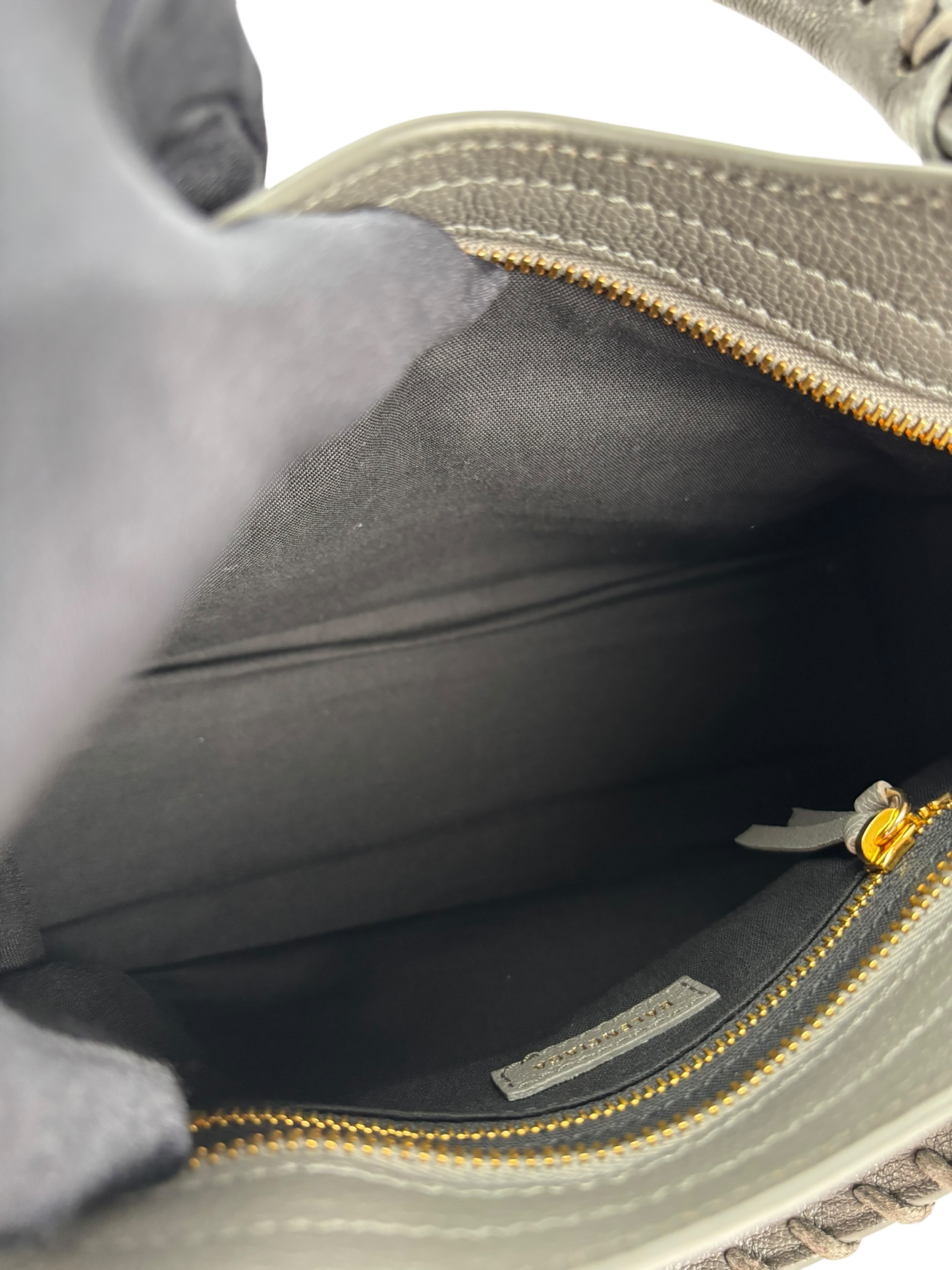 BALENCIAGA - Grey Calfskin Classic City Mini 2way Bag Gold Hardware