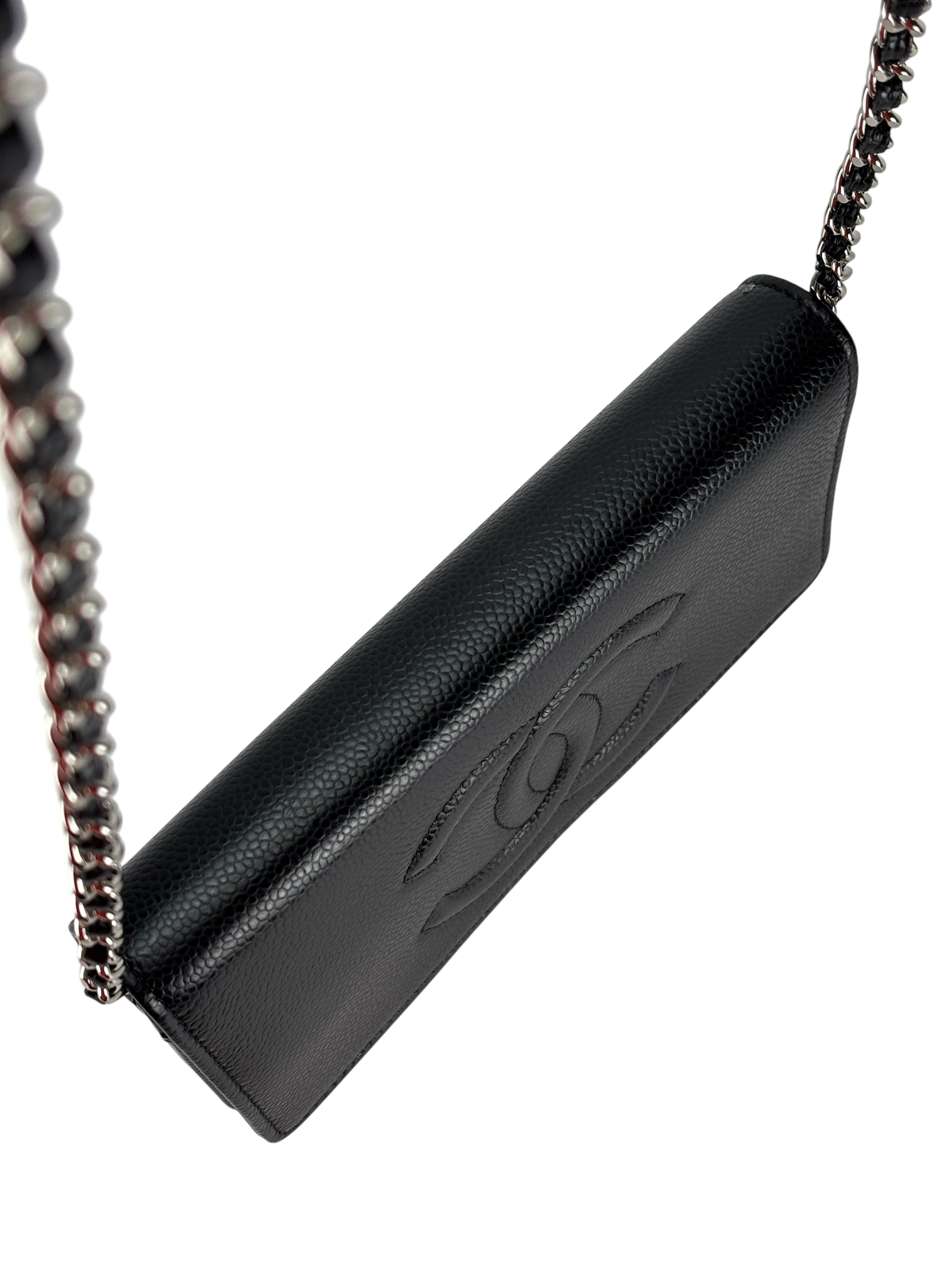 CHANEL - Black Caviar Leather Timeless WOC Clutch Bag