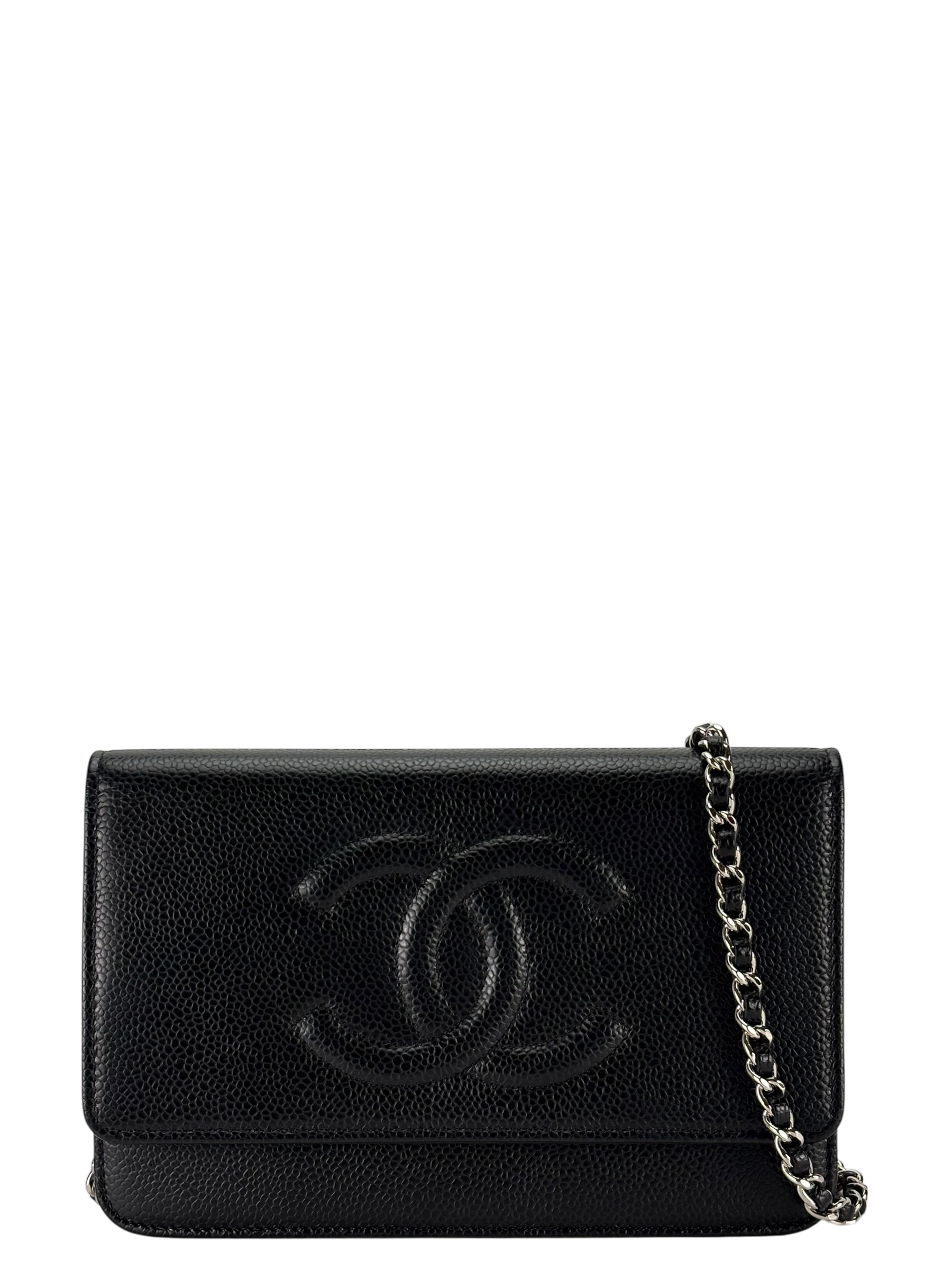 CHANEL - Black Caviar Leather Timeless WOC Clutch Bag