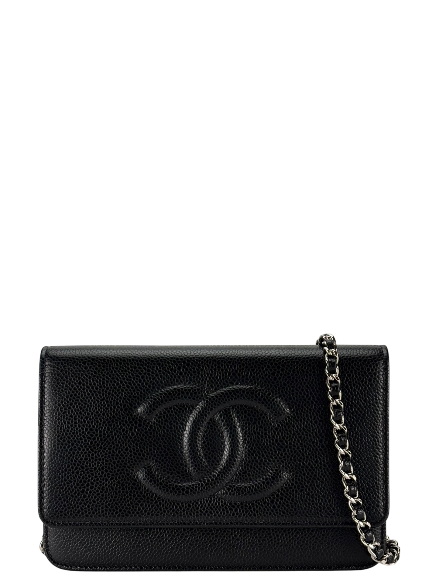 CHANEL - Black Caviar Leather Timeless WOC Clutch Bag