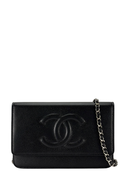 CHANEL - Black Caviar Leather Timeless WOC Clutch Bag