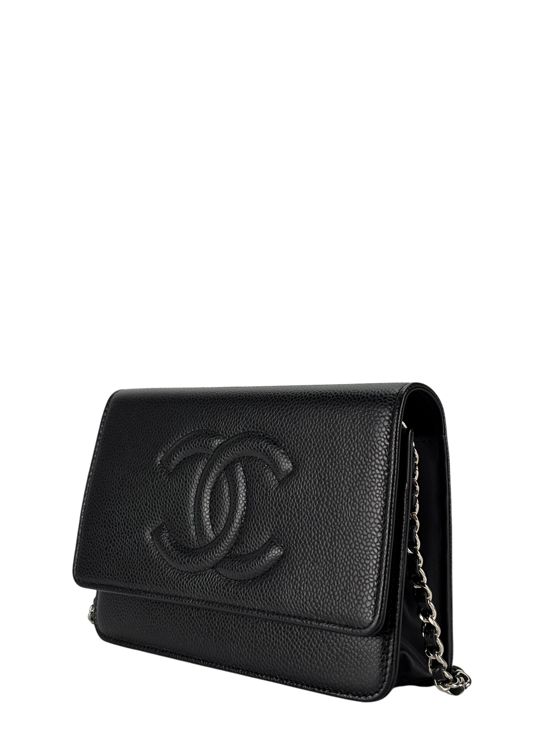 CHANEL - Black Caviar Leather Timeless WOC Clutch Bag