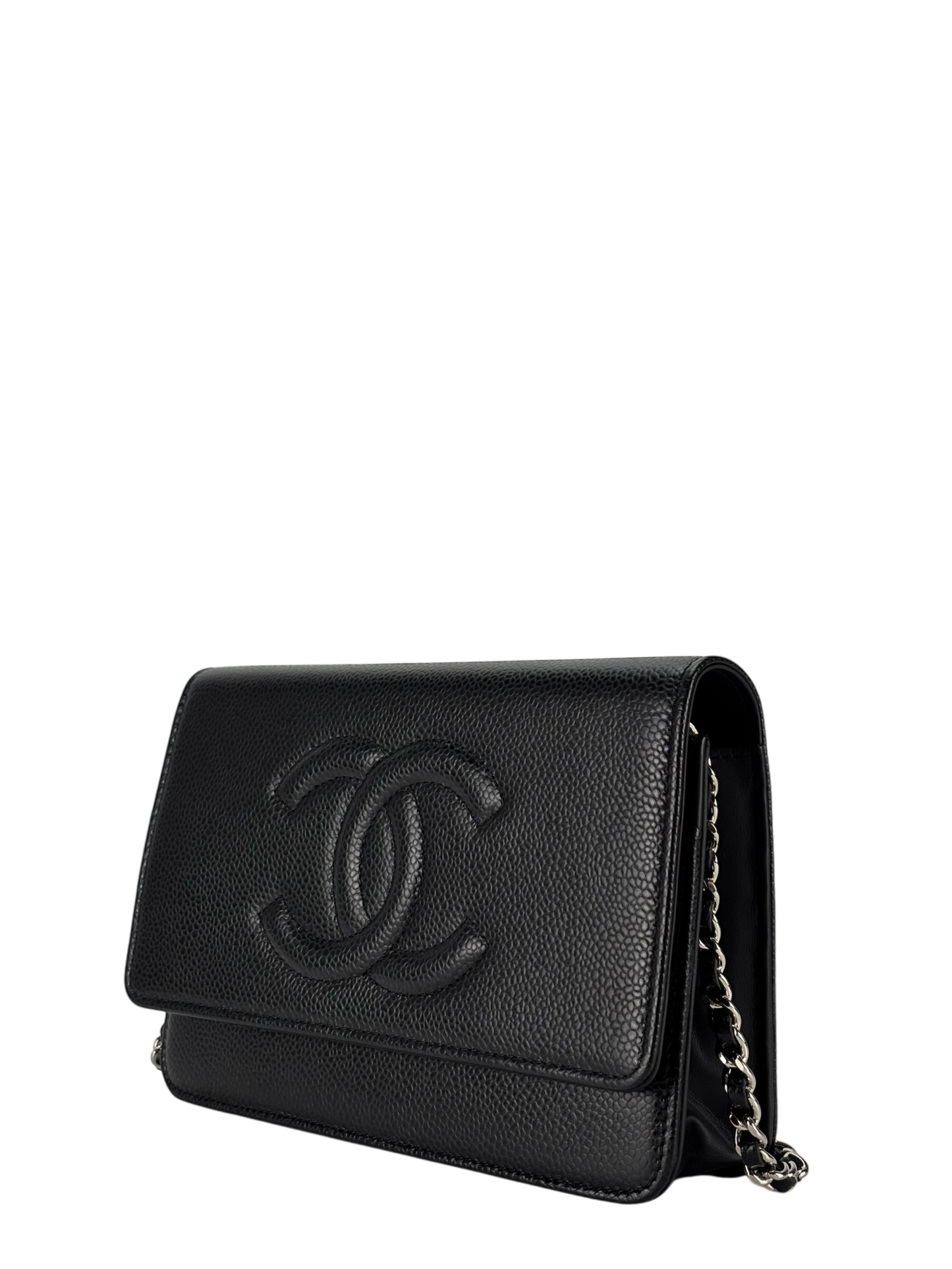 CHANEL - Black Caviar Leather Timeless WOC Clutch Bag