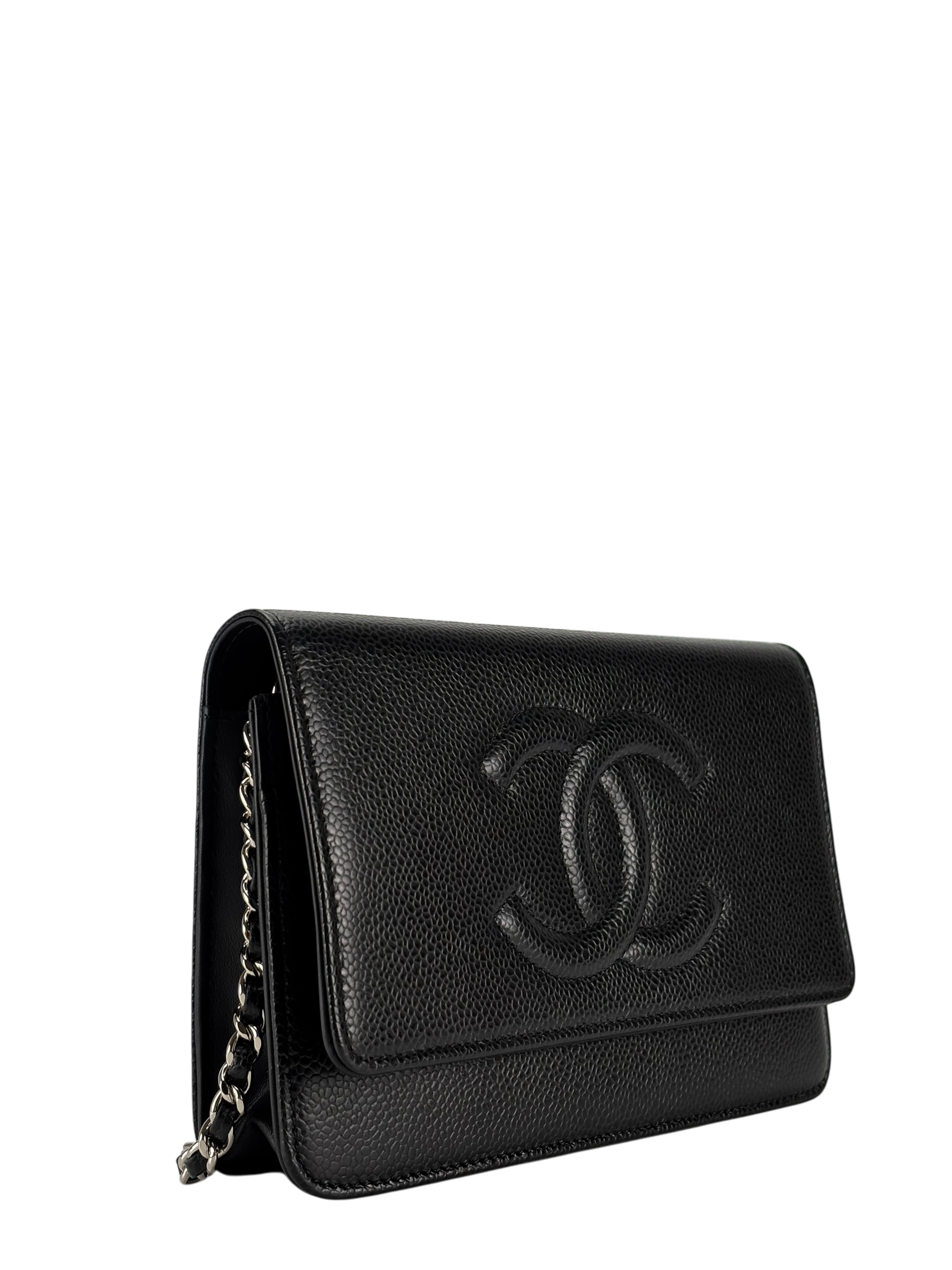 CHANEL - Black Caviar Leather Timeless WOC Clutch Bag