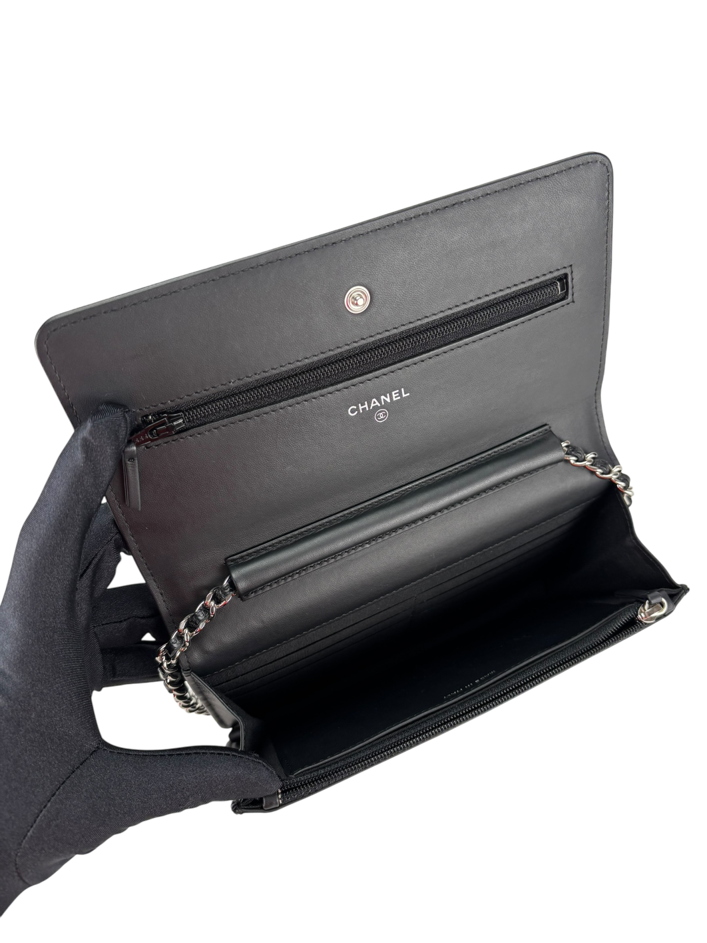 CHANEL - Black Caviar Leather Timeless WOC Clutch Bag