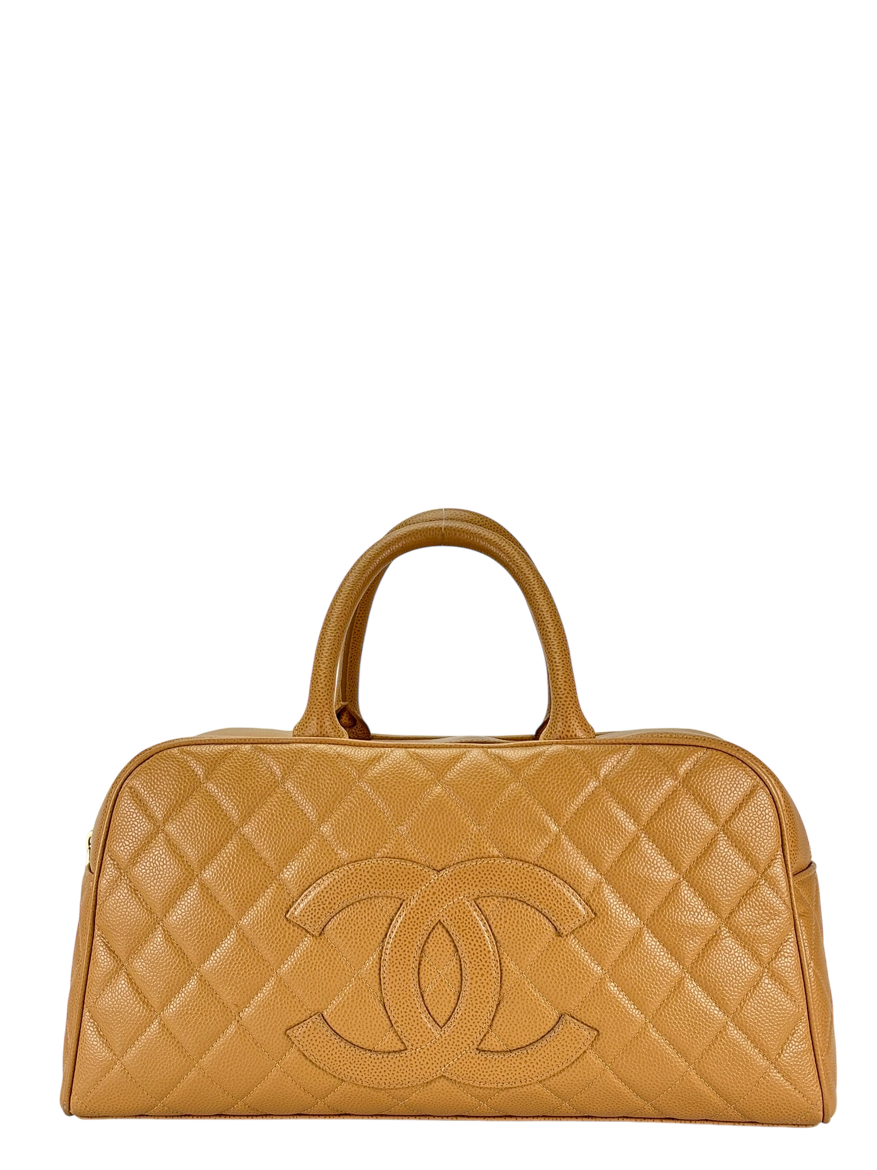 CHANEL - Small Beige Caviar Bowling Hand Bag