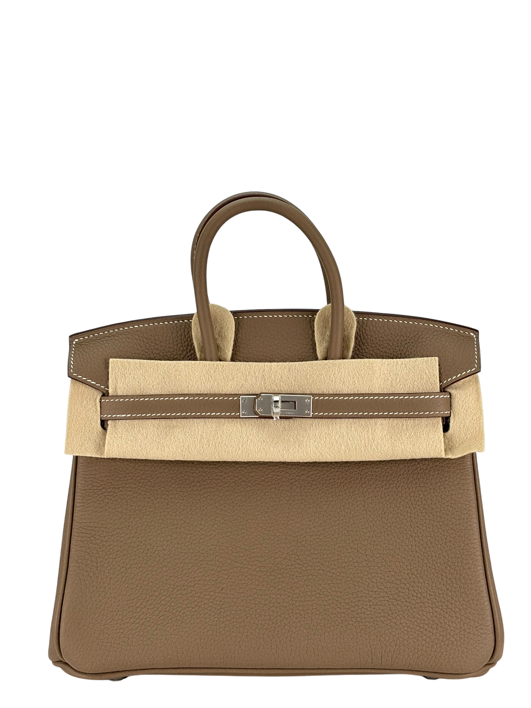 HERMES - Birkin 25 Gold Etoupe Palladium Hardware 