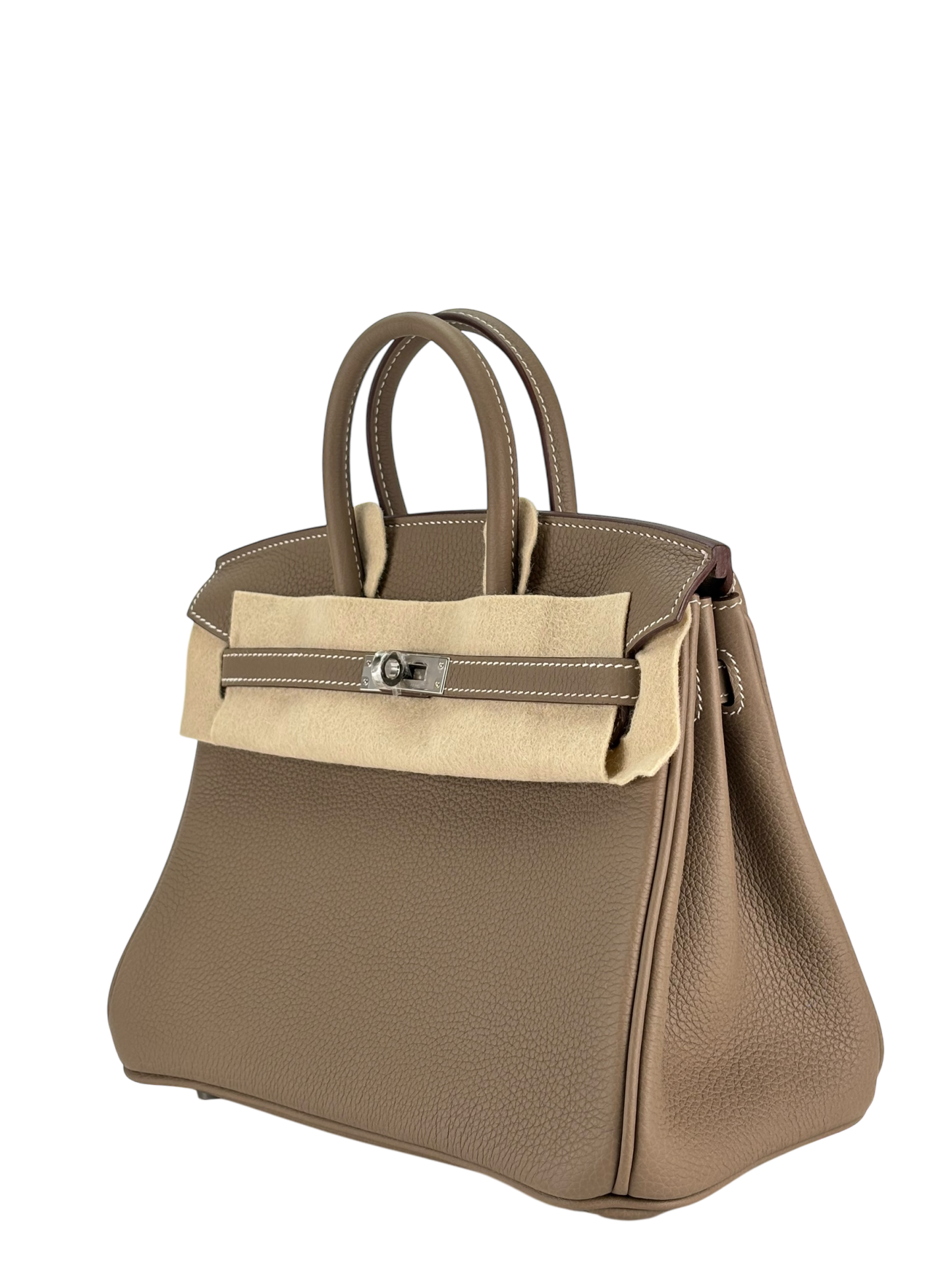 HERMES - Birkin 25 Gold Etoupe Palladium Hardware 