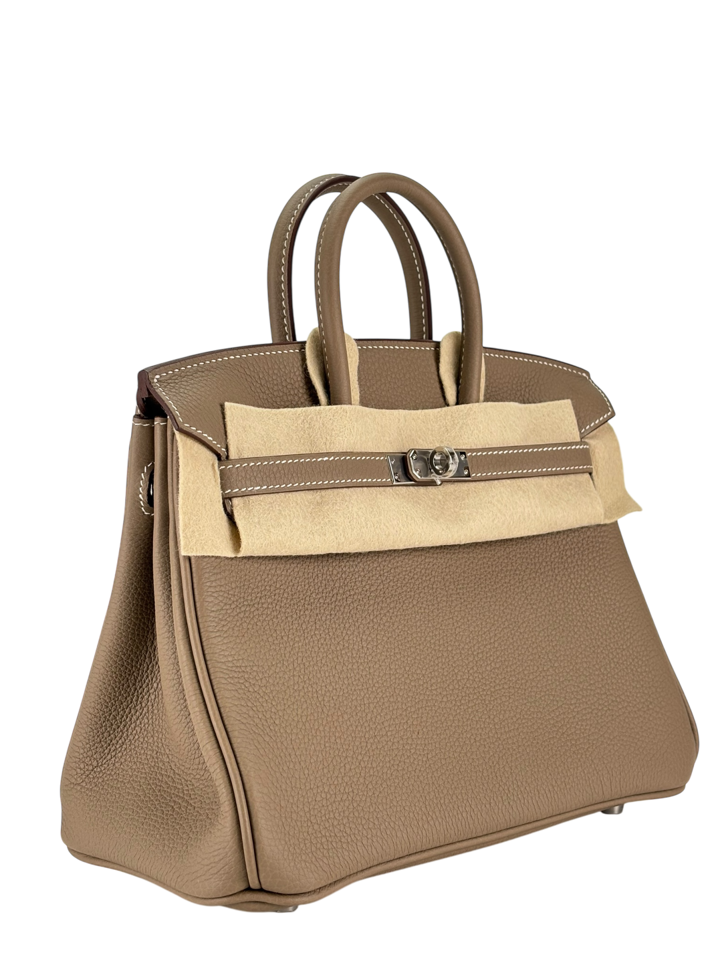 HERMES - Birkin 25 Gold Etoupe Palladium Hardware 