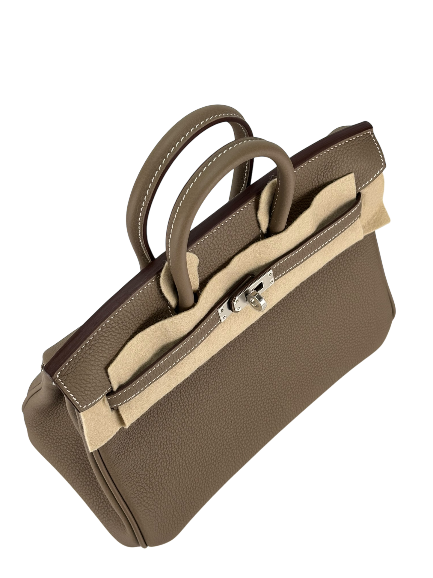 HERMES - Birkin 25 Gold Etoupe Palladium Hardware 