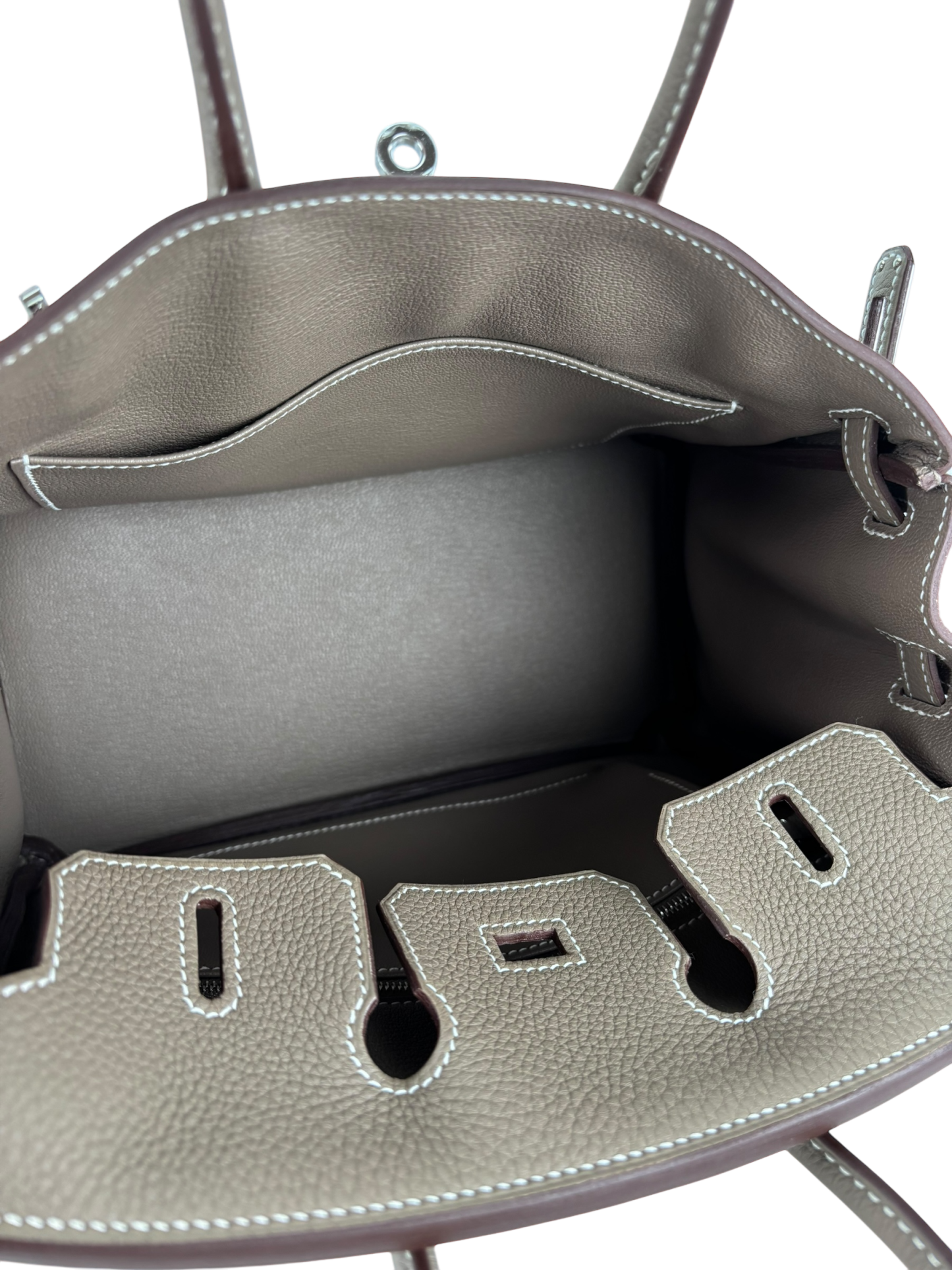 HERMES - Birkin 25 Gold Etoupe Palladium Hardware 