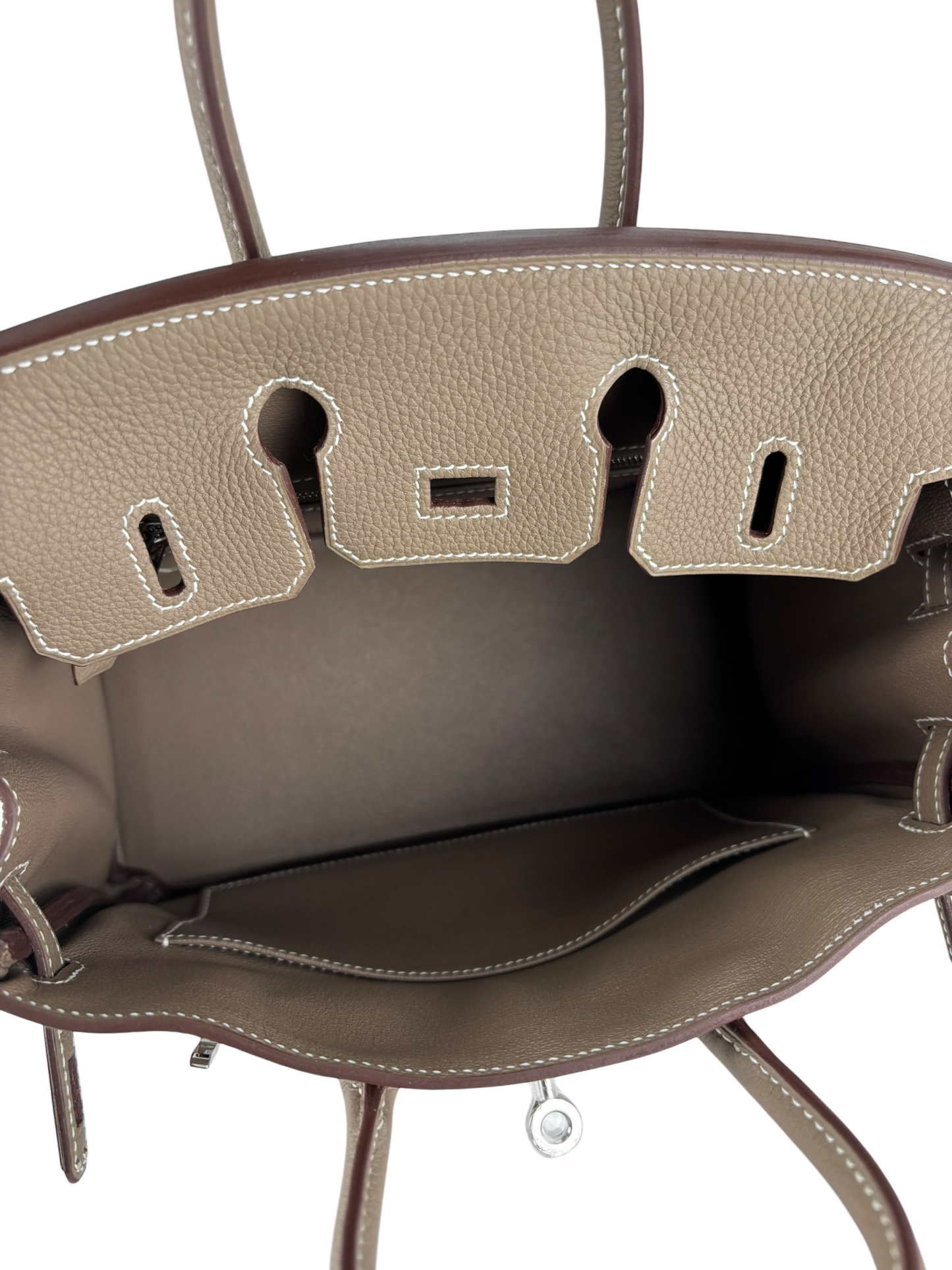 HERMES - Birkin 25 Gold Etoupe Palladium Hardware 