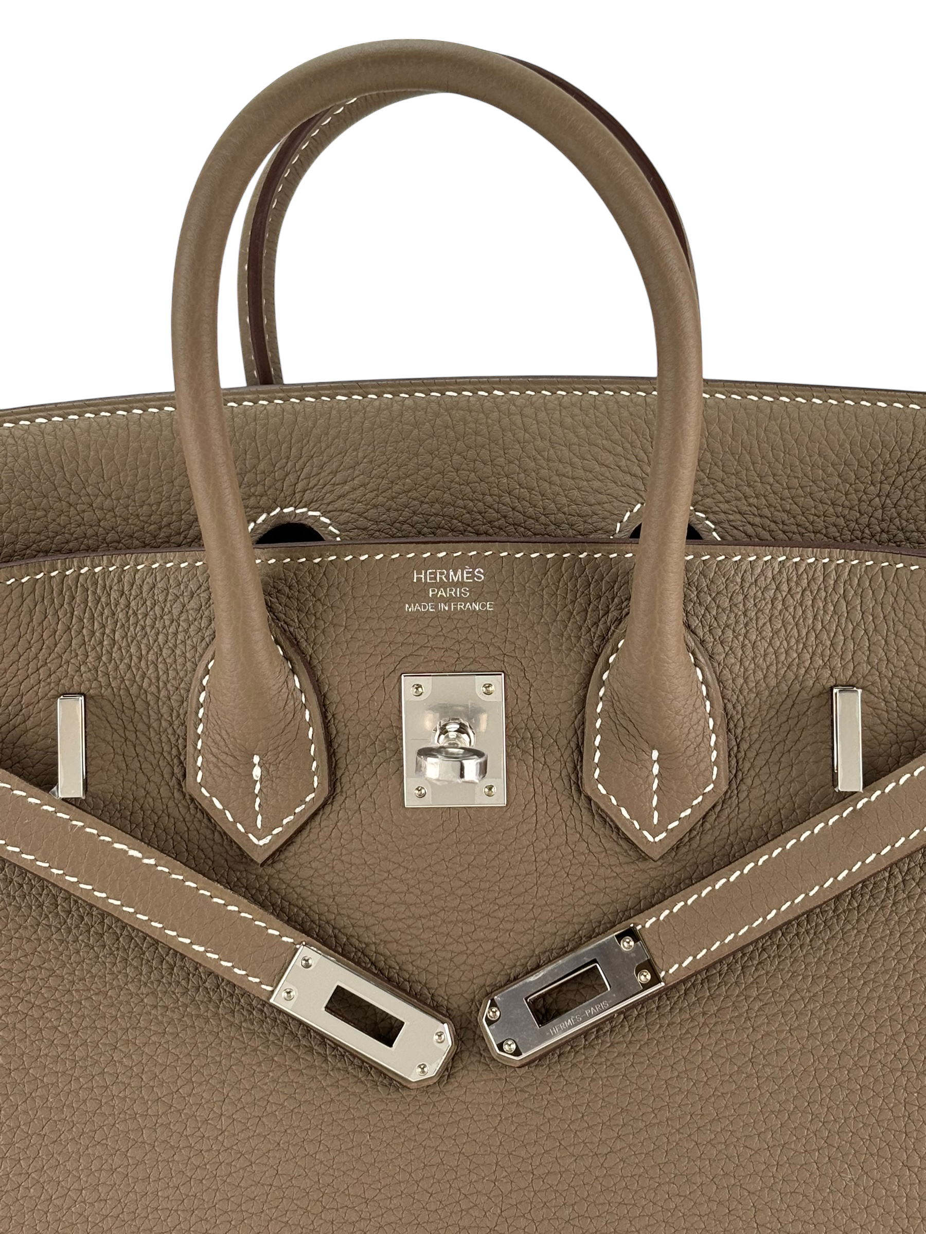 HERMES - Birkin 25 Gold Etoupe Palladium Hardware 