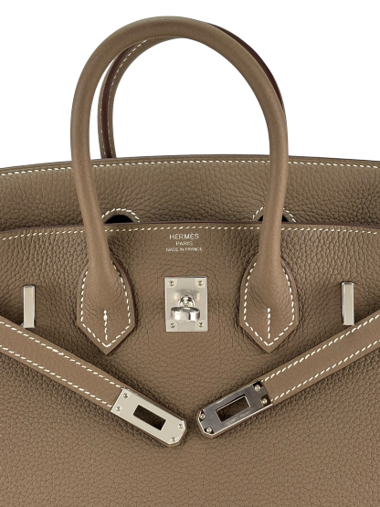 HERMES - Birkin 25 Gold Etoupe Palladium Hardware 