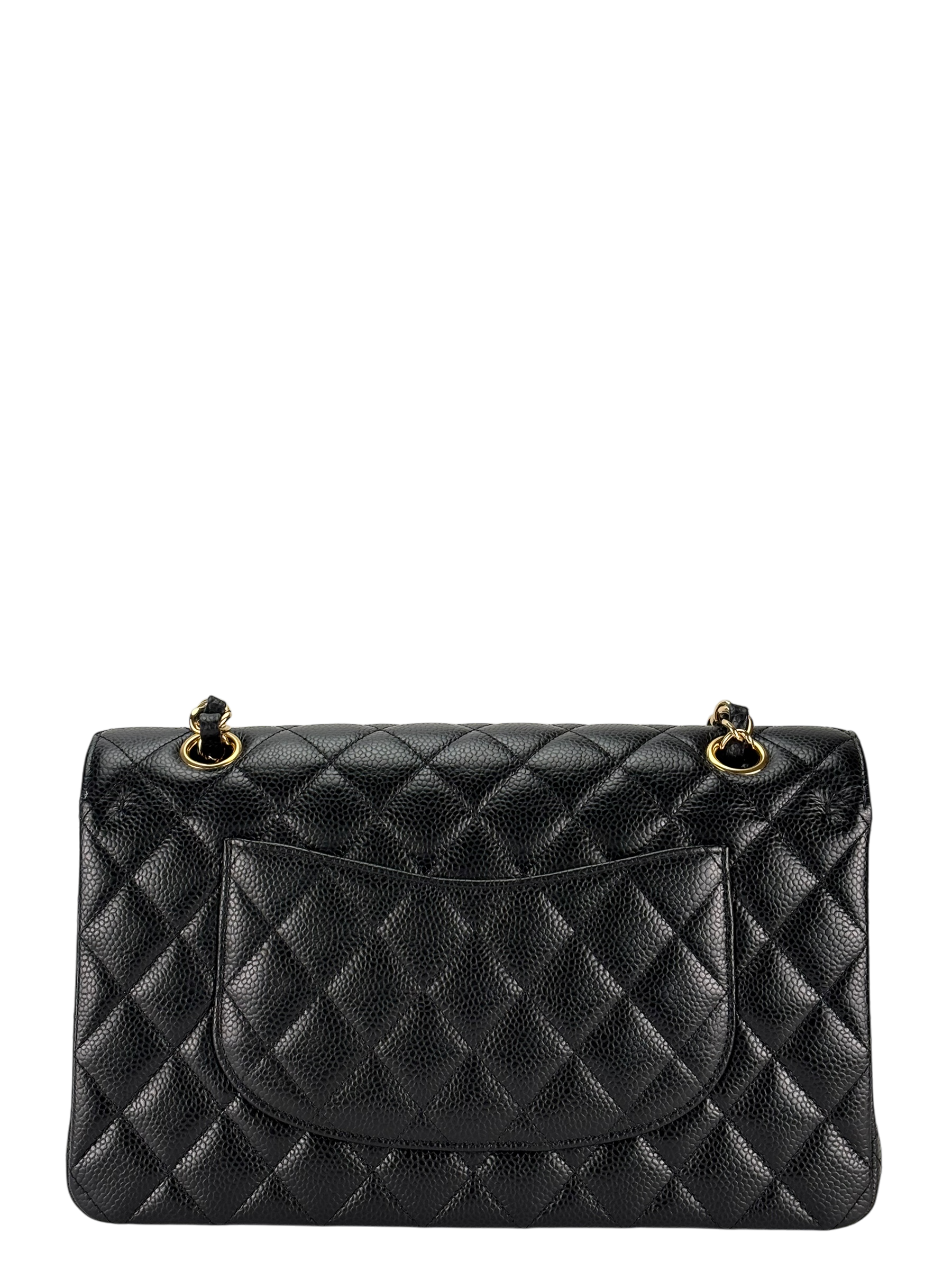 CHANEL - Medium Classic Double Flap Bag Black Caviar Gold Hardware (CF25)