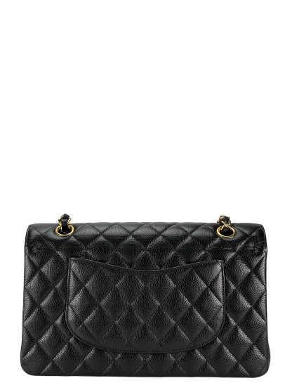 CHANEL - Medium Classic Double Flap Bag Black Caviar Gold Hardware (CF25)