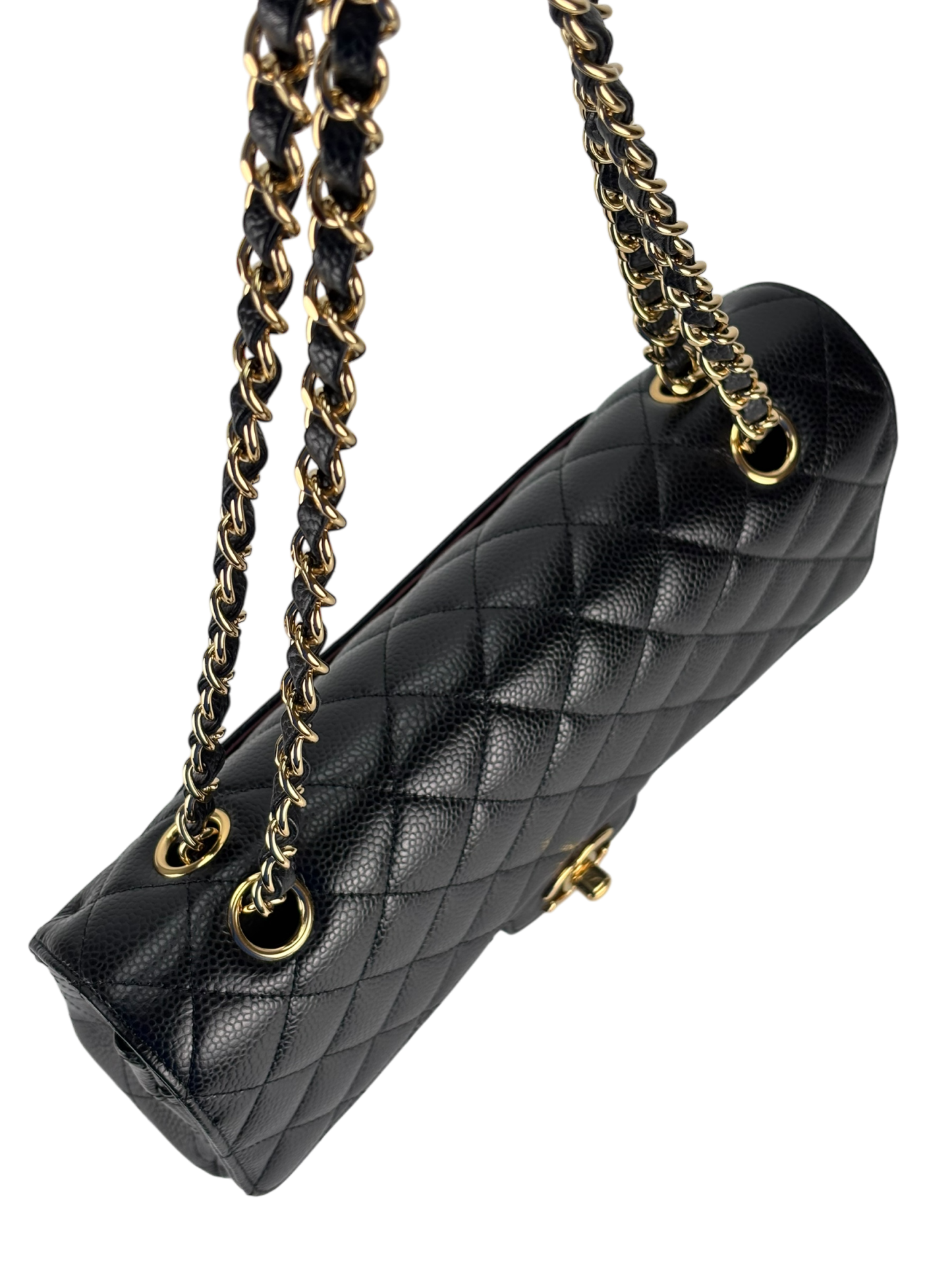 CHANEL - Medium Classic Double Flap Bag Black Caviar Gold Hardware (CF25)