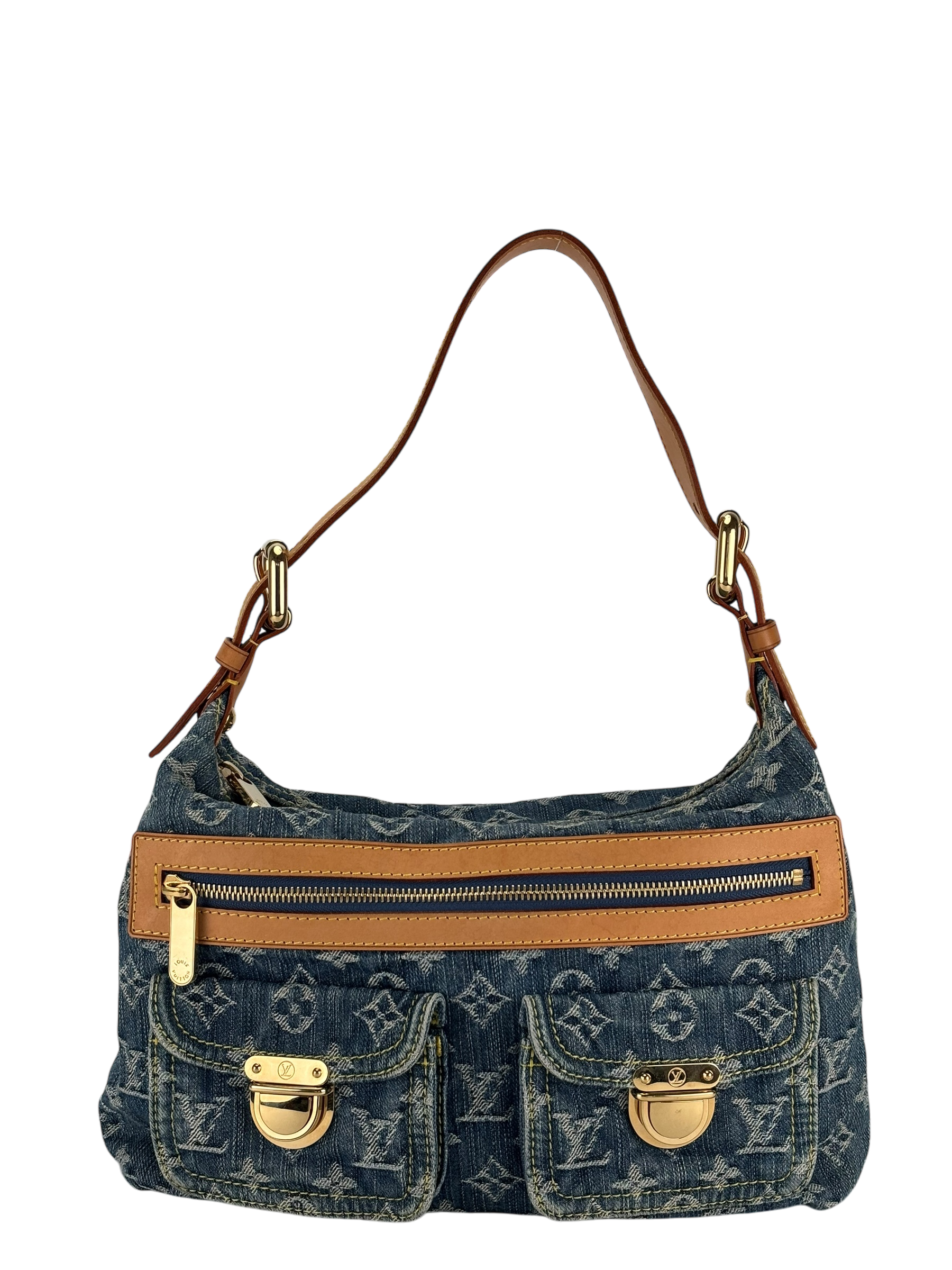 LOUIS VUITTON - Baggy PM Shoulder Bag Handbag Blue Monogram Denim