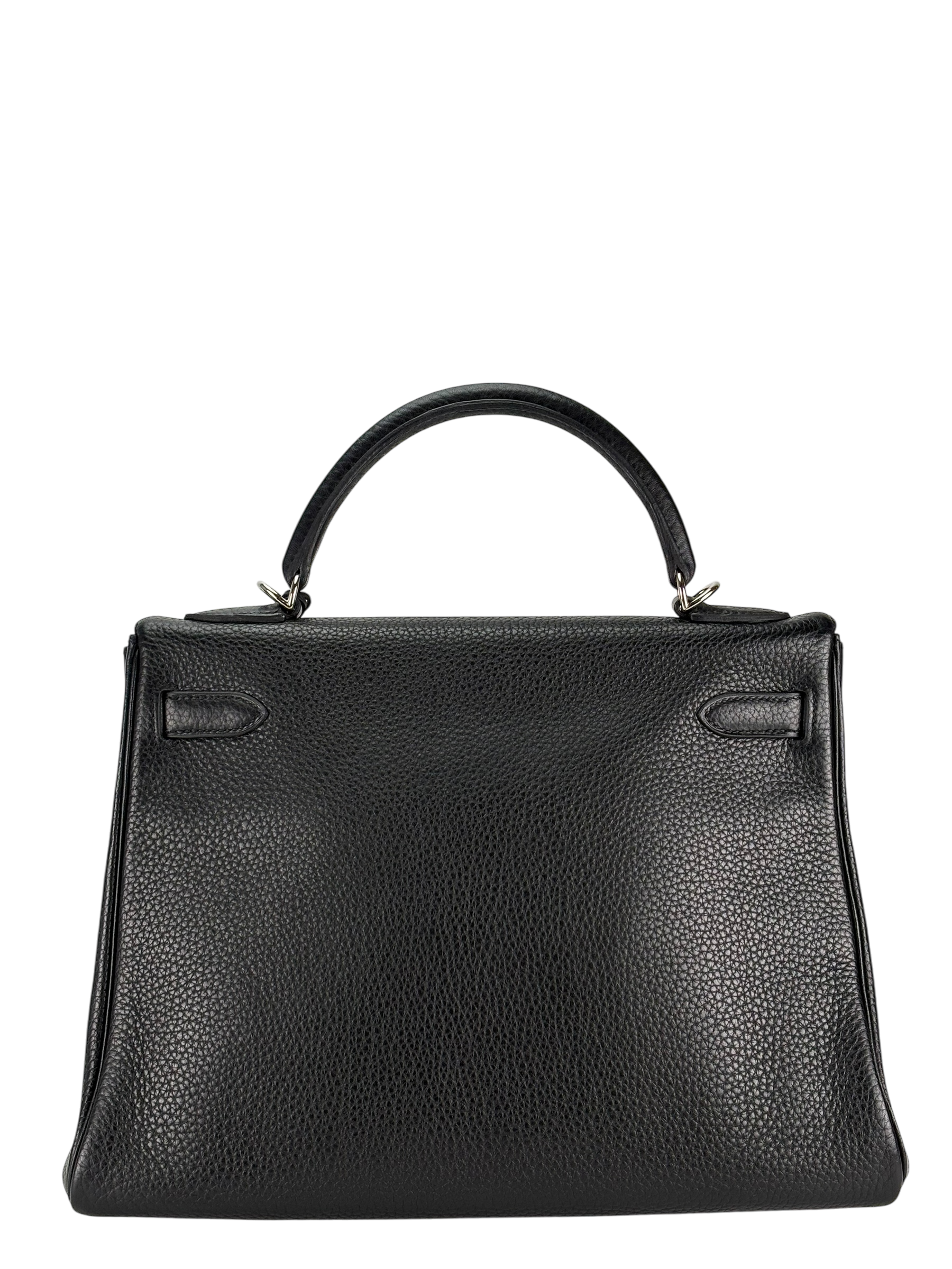 HERMES - Kelly 32 Black Togo Palladium Hardware