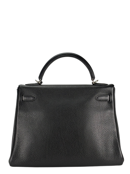 HERMES - Kelly 32 Black Togo Palladium Hardware