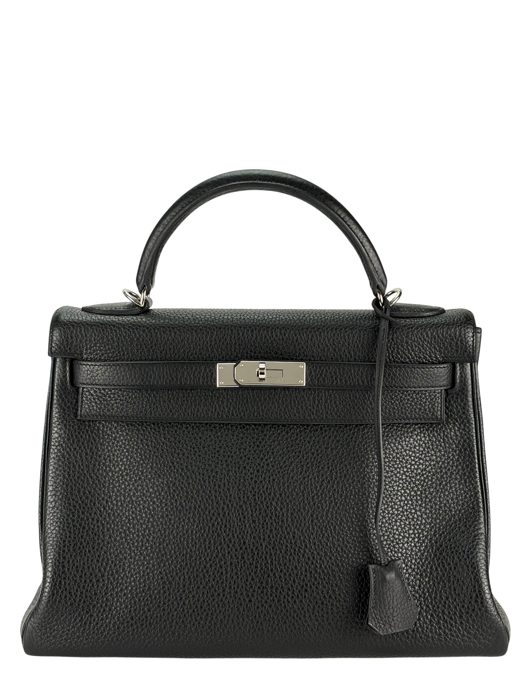 HERMES - Kelly 32 Black Togo Palladium Hardware