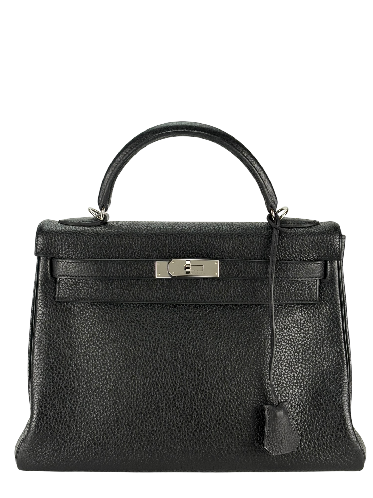 HERMES - Kelly 32 Black Togo Palladium Hardware