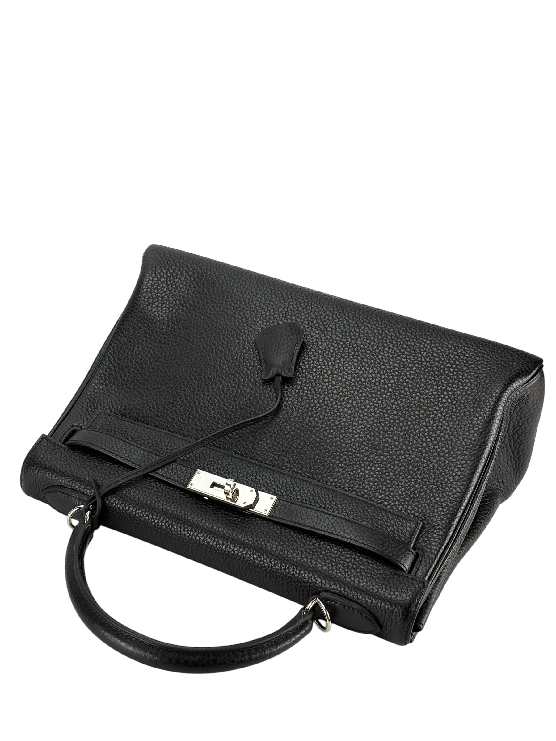 HERMES - Kelly 32 Black Togo Palladium Hardware