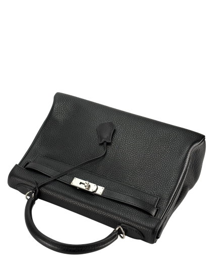 HERMES - Kelly 32 Black Togo Palladium Hardware