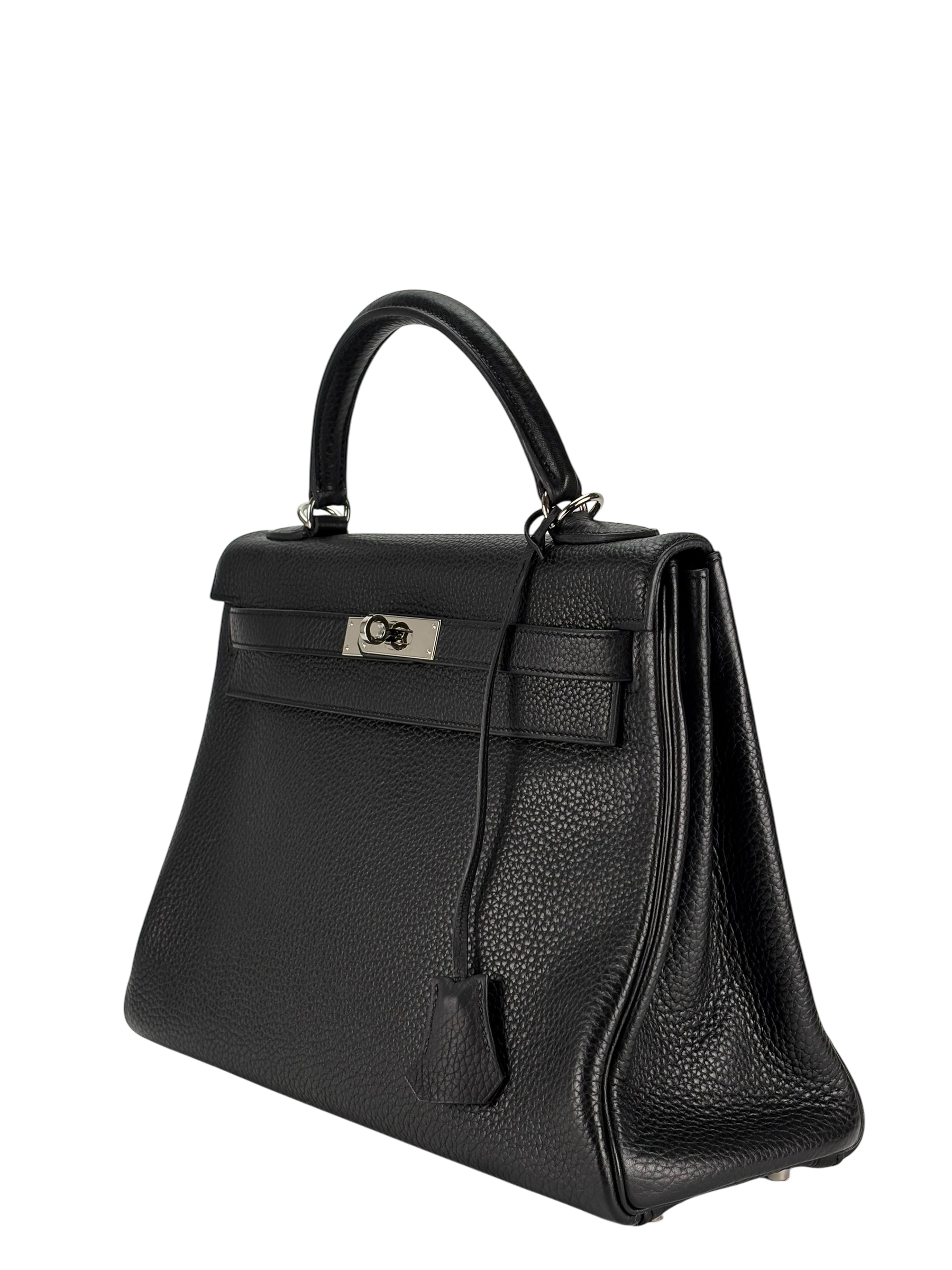 HERMES - Kelly 32 Black Togo Palladium Hardware