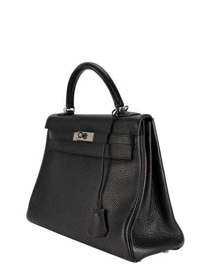 HERMES - Kelly 32 Black Togo Palladium Hardware