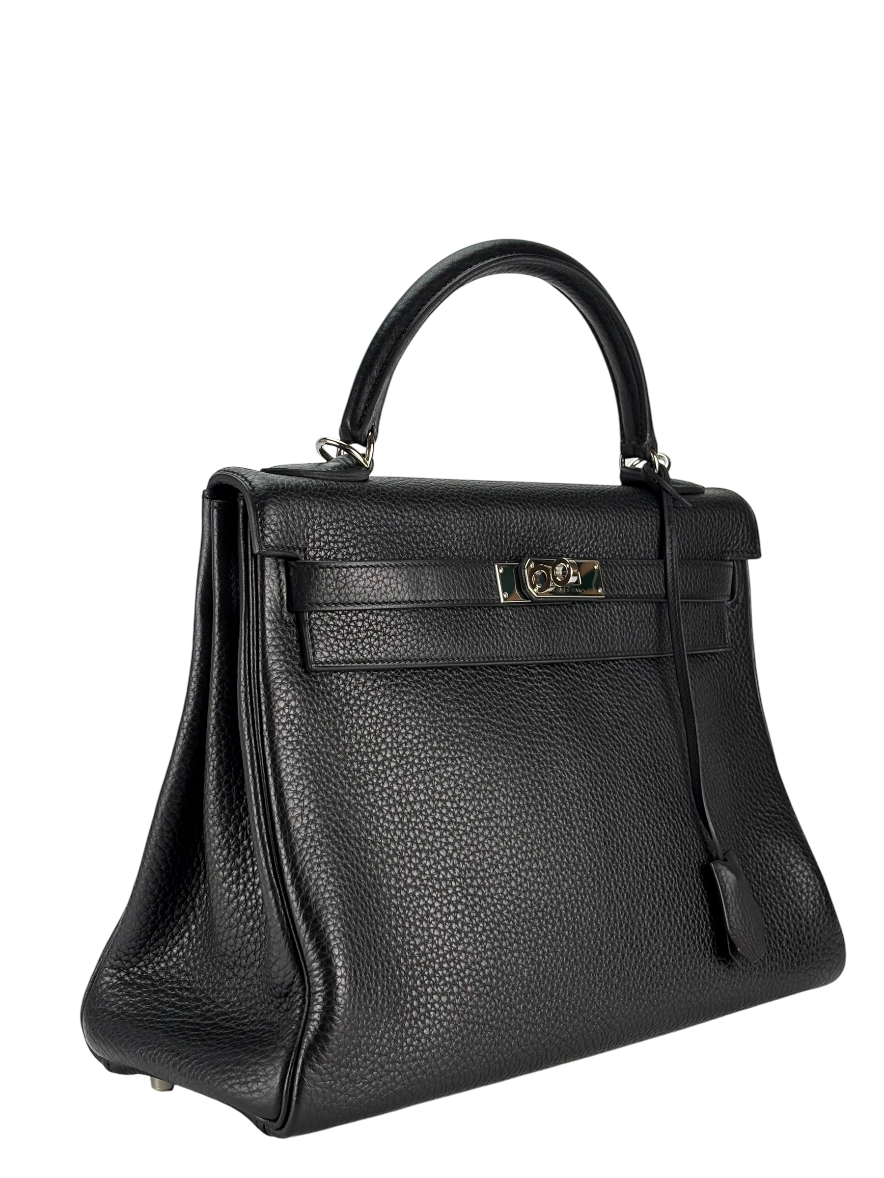 HERMES - Kelly 32 Black Togo Palladium Hardware