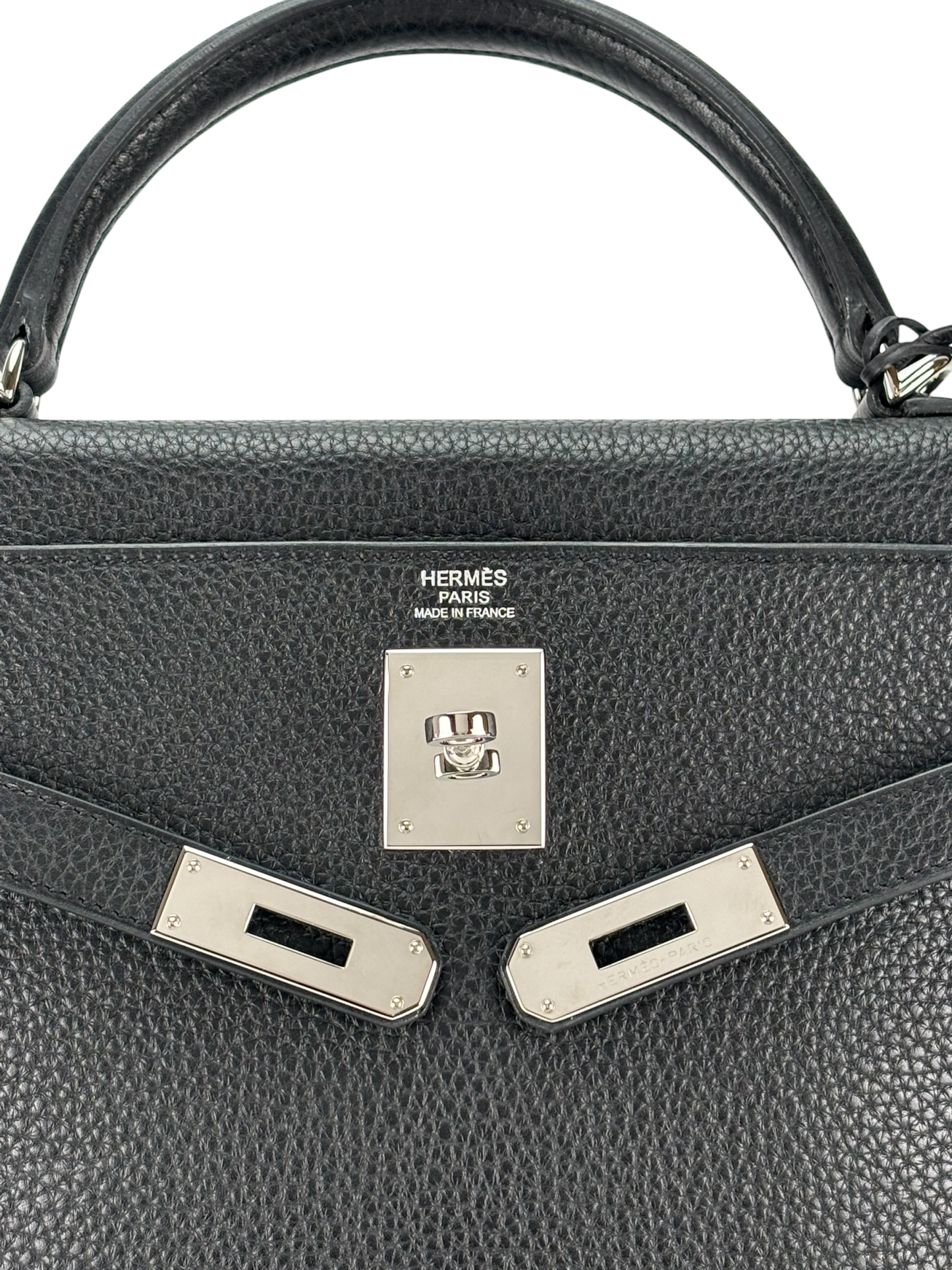 HERMES - Kelly 32 Black Togo Palladium Hardware