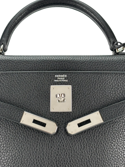 HERMES - Kelly 32 Black Togo Palladium Hardware
