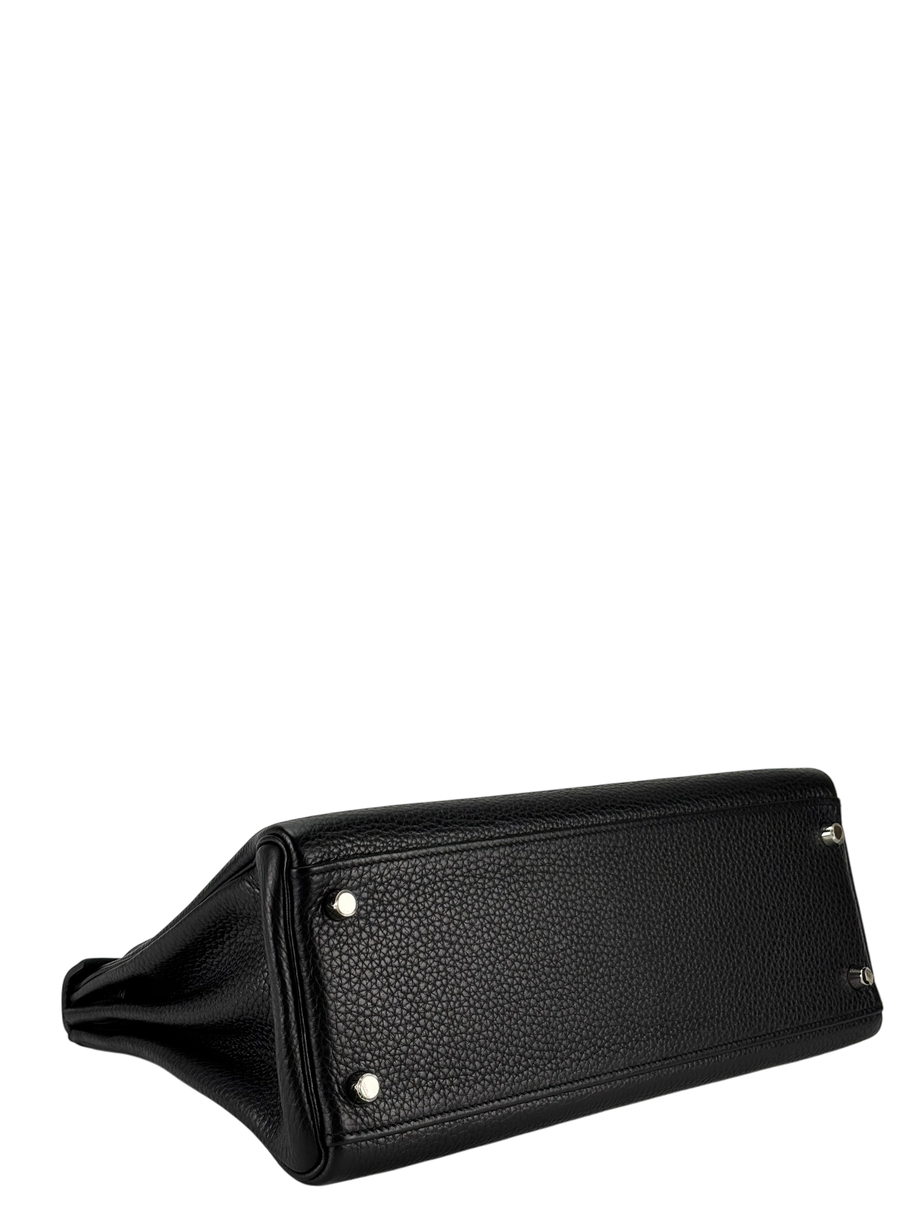 HERMES - Kelly 32 Black Togo Palladium Hardware