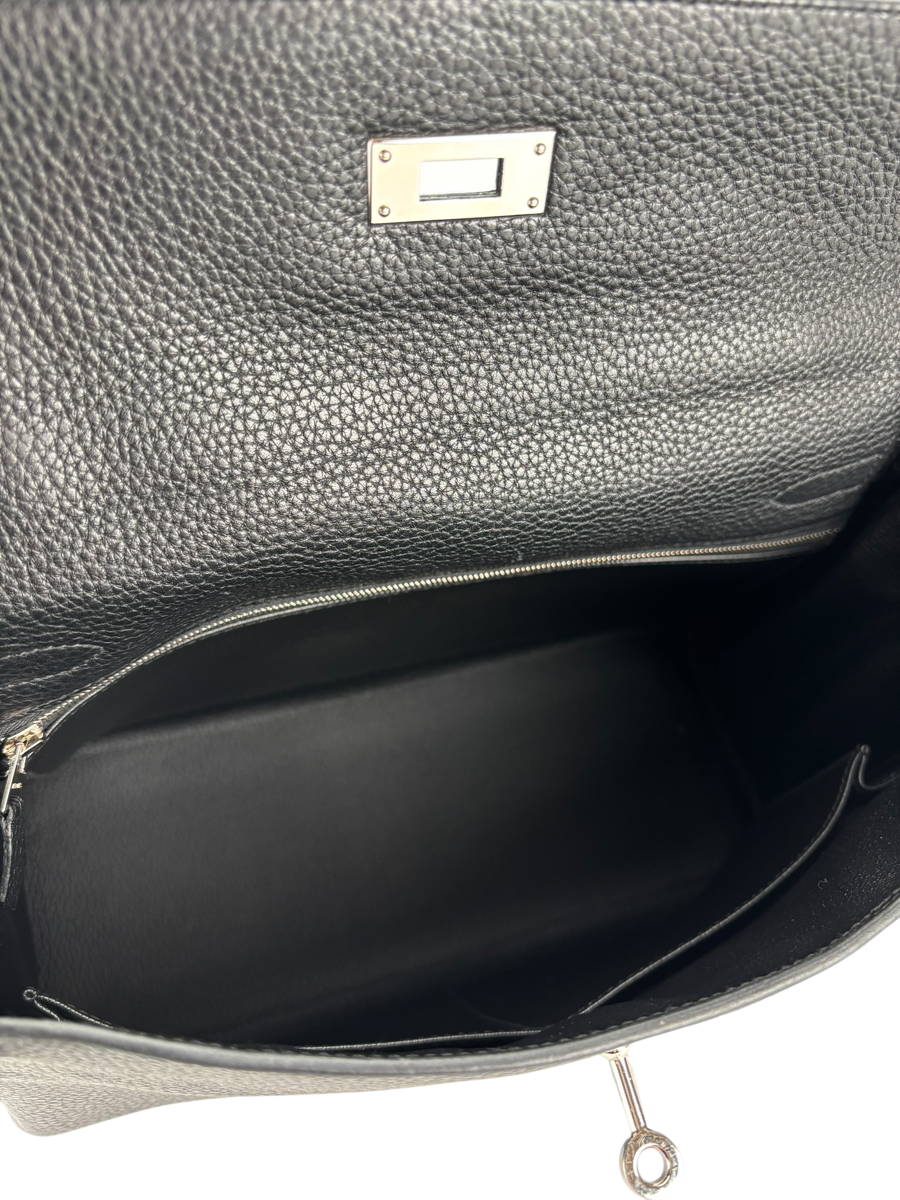 HERMES - Kelly 32 Black Togo Palladium Hardware