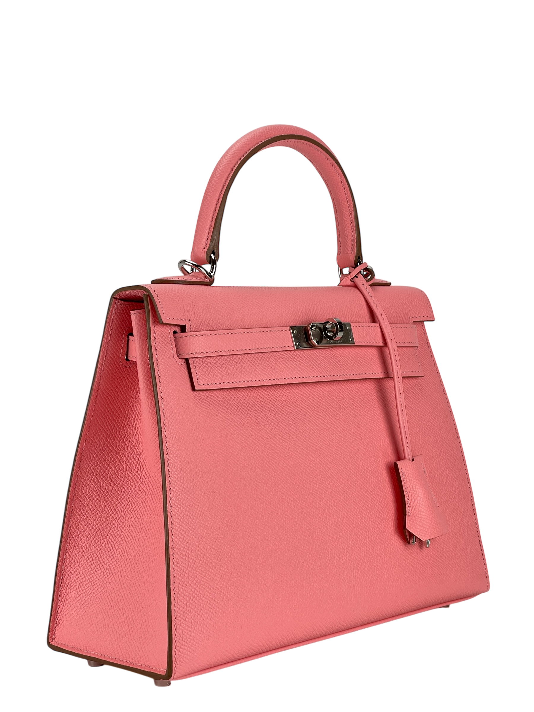 HERMES - Kelly 25 Rose Confetti Epsom Palladium Hardware 