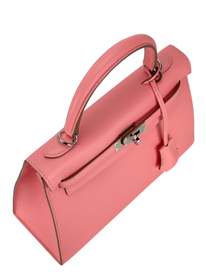 HERMES - Kelly 25 Rose Confetti Epsom Palladium Hardware 
