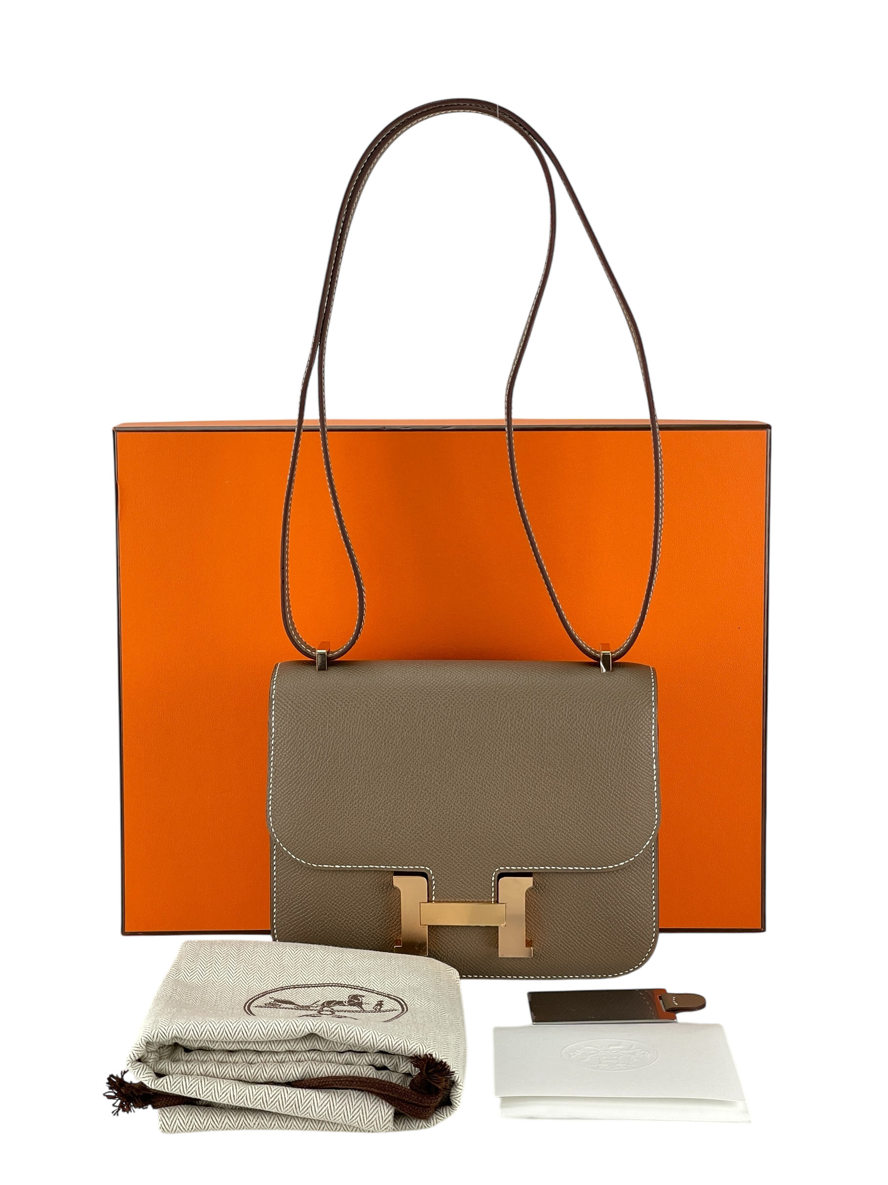 HERMES - Constance 19 Etoupe Epsom Permabrass Gold Hardware