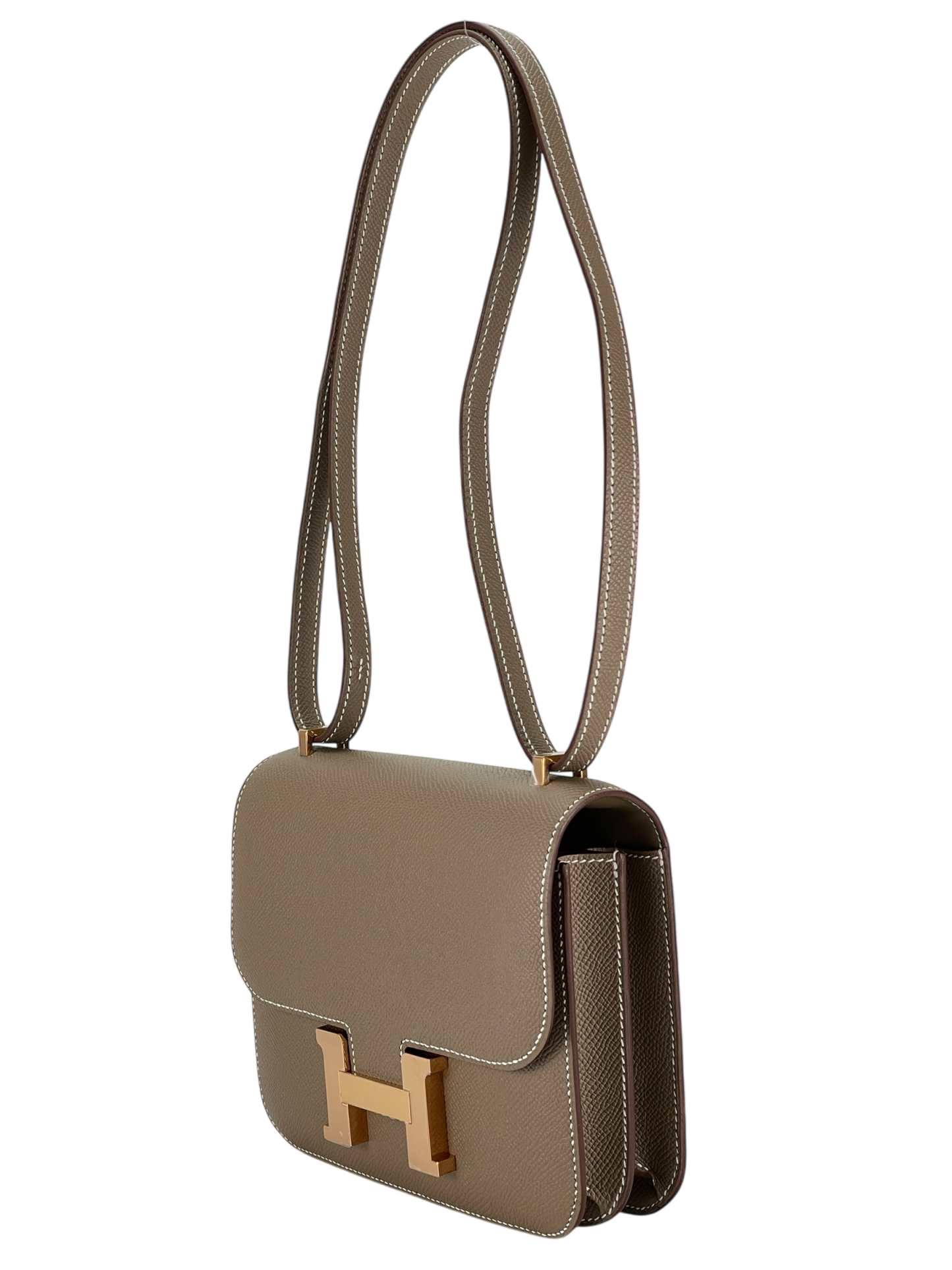 HERMES - Constance 19 Etoupe Epsom Permabrass Gold Hardware