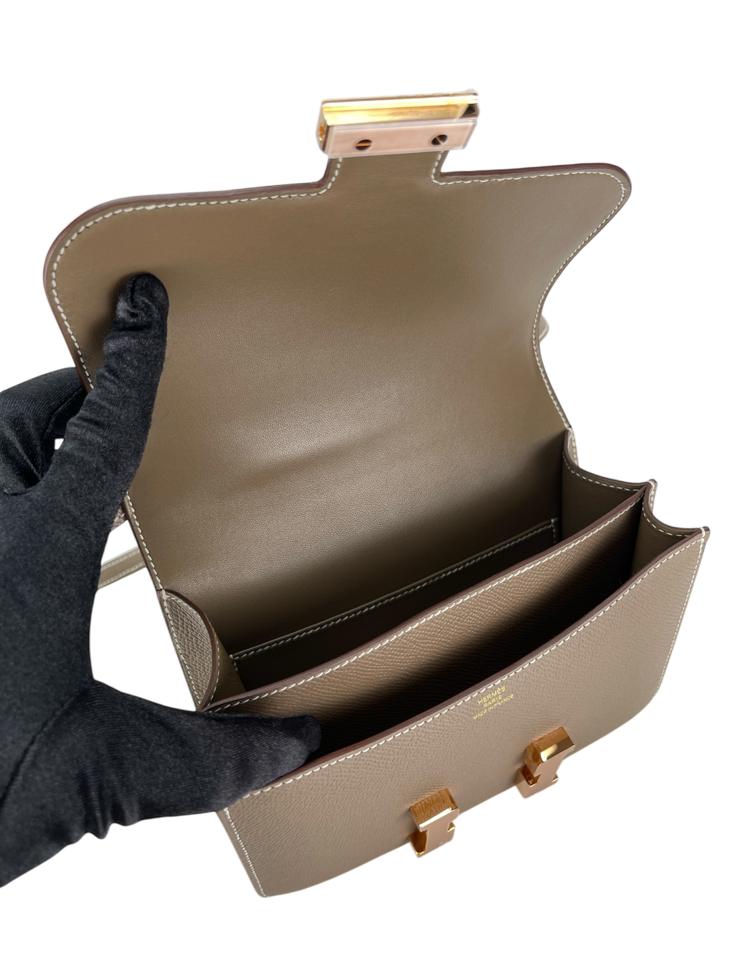 HERMES - Constance 19 Etoupe Epsom Permabrass Gold Hardware