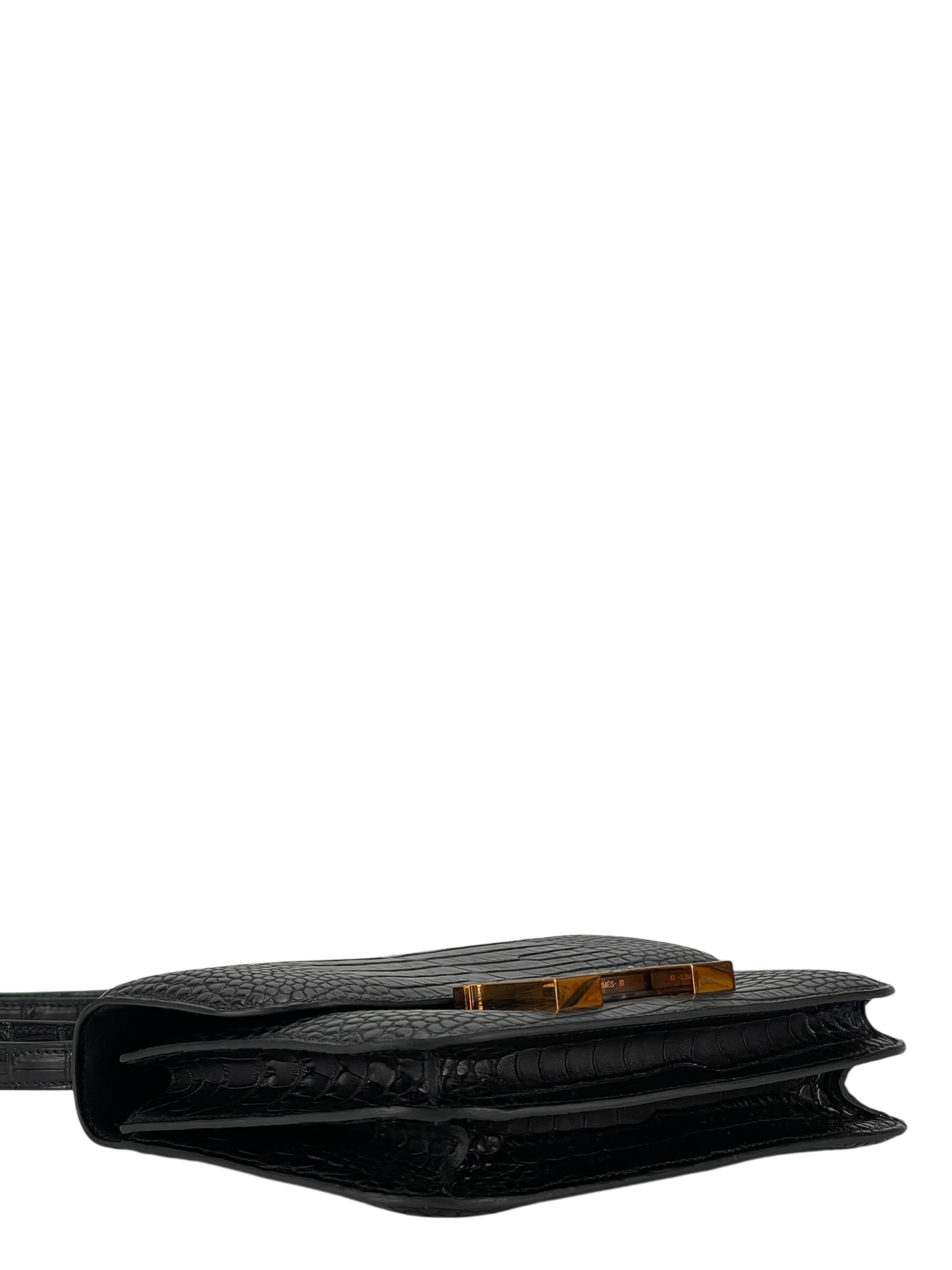 HERMES - Constance 19 Black Crocodile Permabrass Gold Hardware