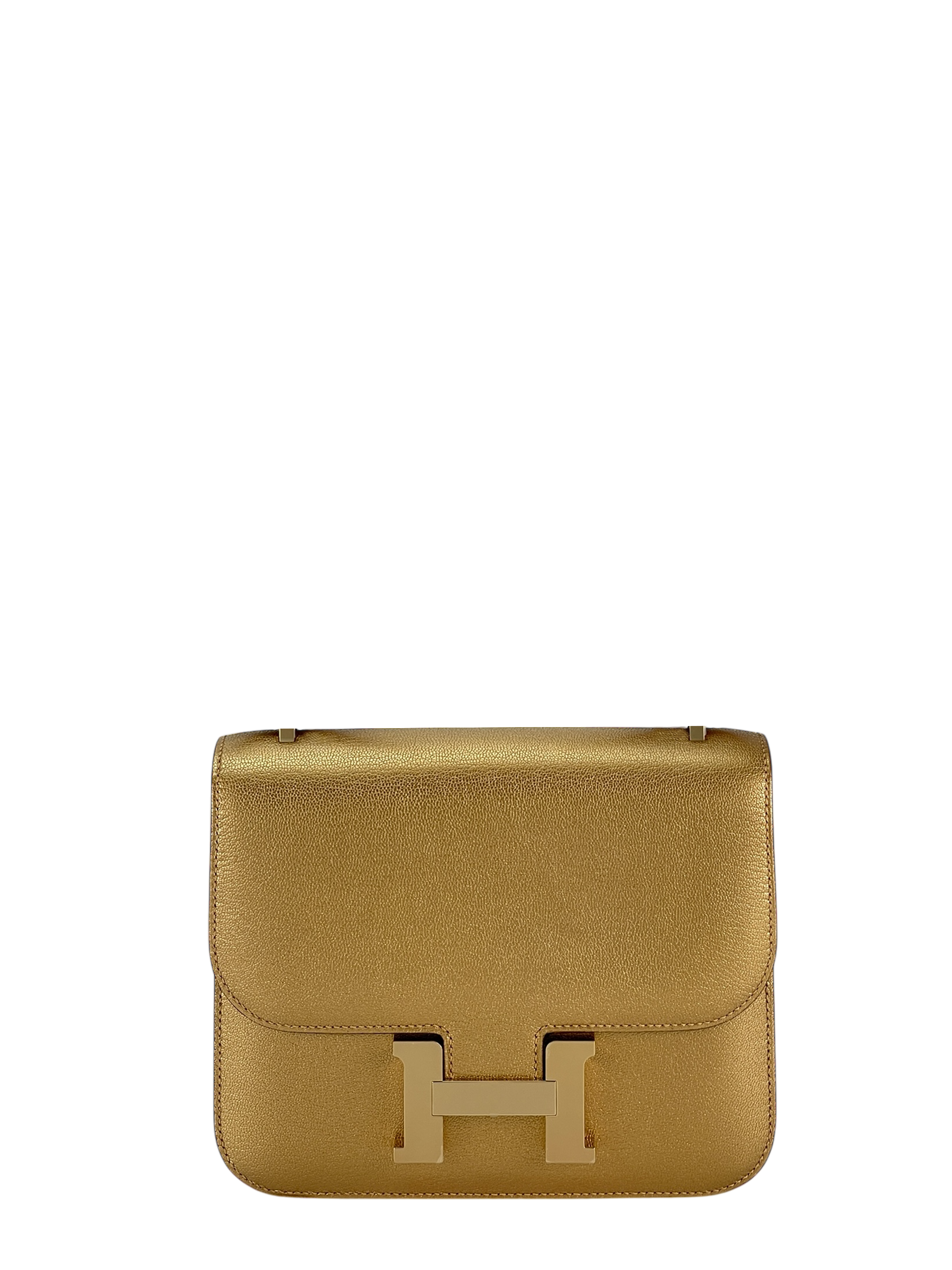 HERMES - Constance Mini 19 Dore Chevre Permabrass Gold Hardware