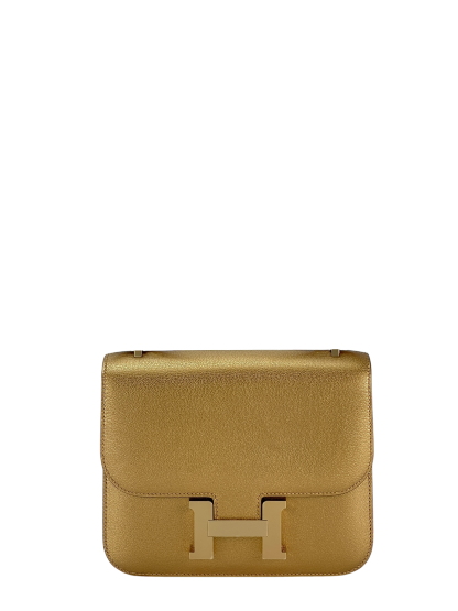 HERMES - Constance Mini 19 Dore Chevre Permabrass Gold Hardware