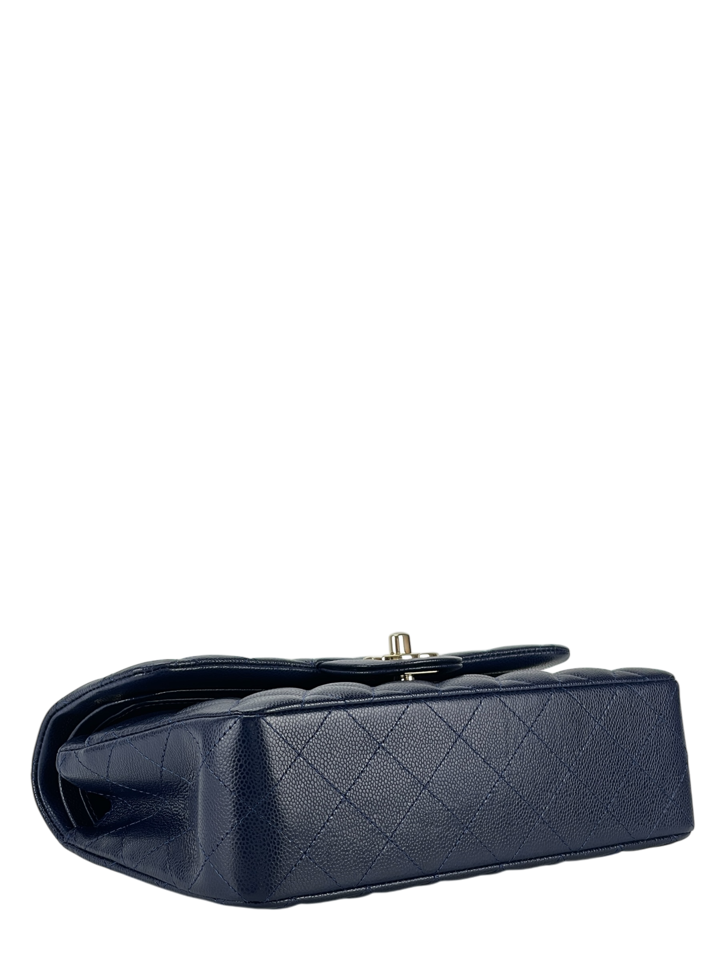 CHANEL - Small Classic Double Flap Bag Navy Caviar Gold Hardware (CF23)