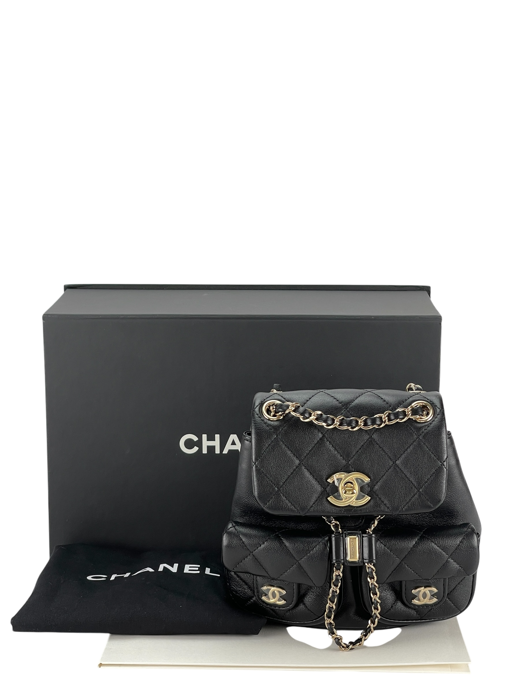 CHANEL - 23A Small Black Lambskin Backpack