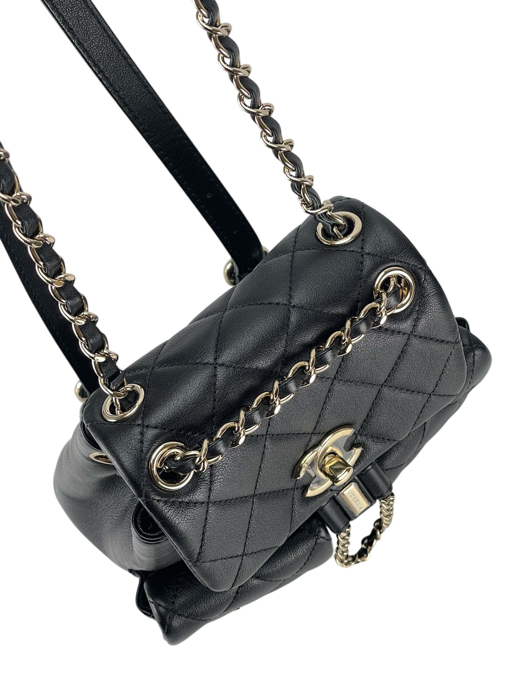 CHANEL - 23A Small Black Lambskin Backpack