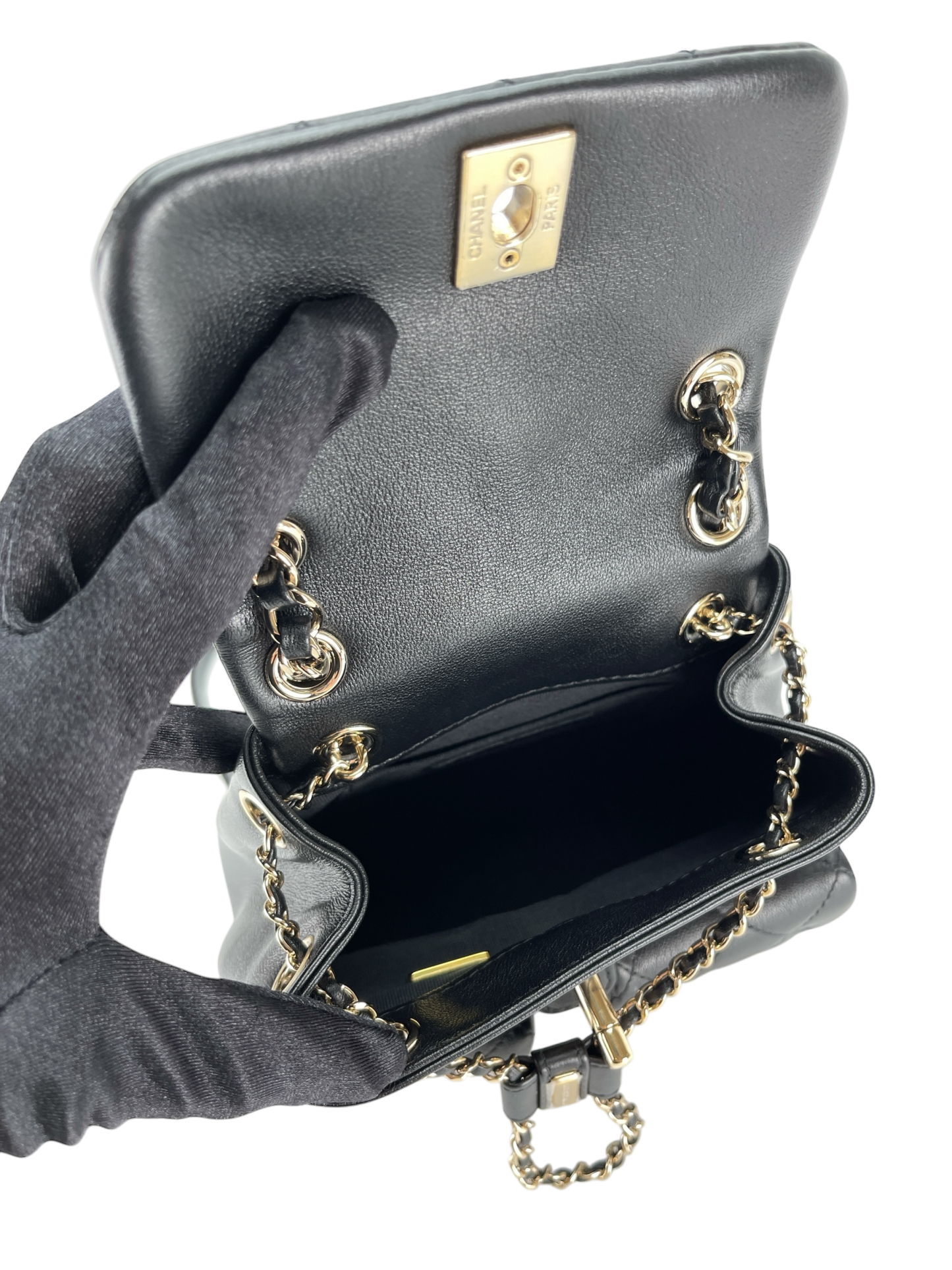 CHANEL - 23A Small Black Lambskin Backpack