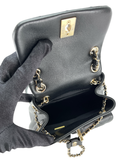 CHANEL - 23A Small Black Lambskin Backpack